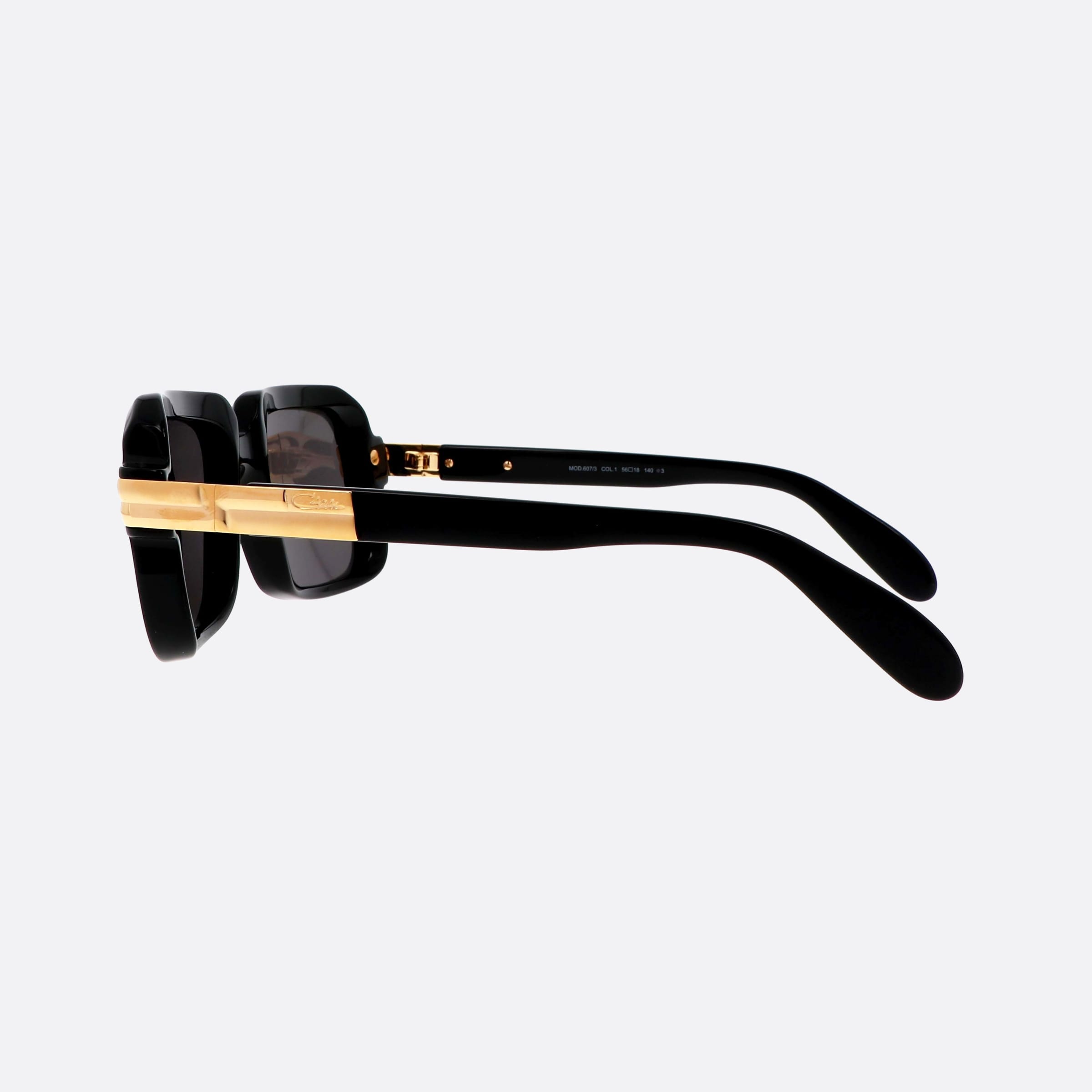 Cazal 56mm Black Rectangle Men Sunglasses - Detail View