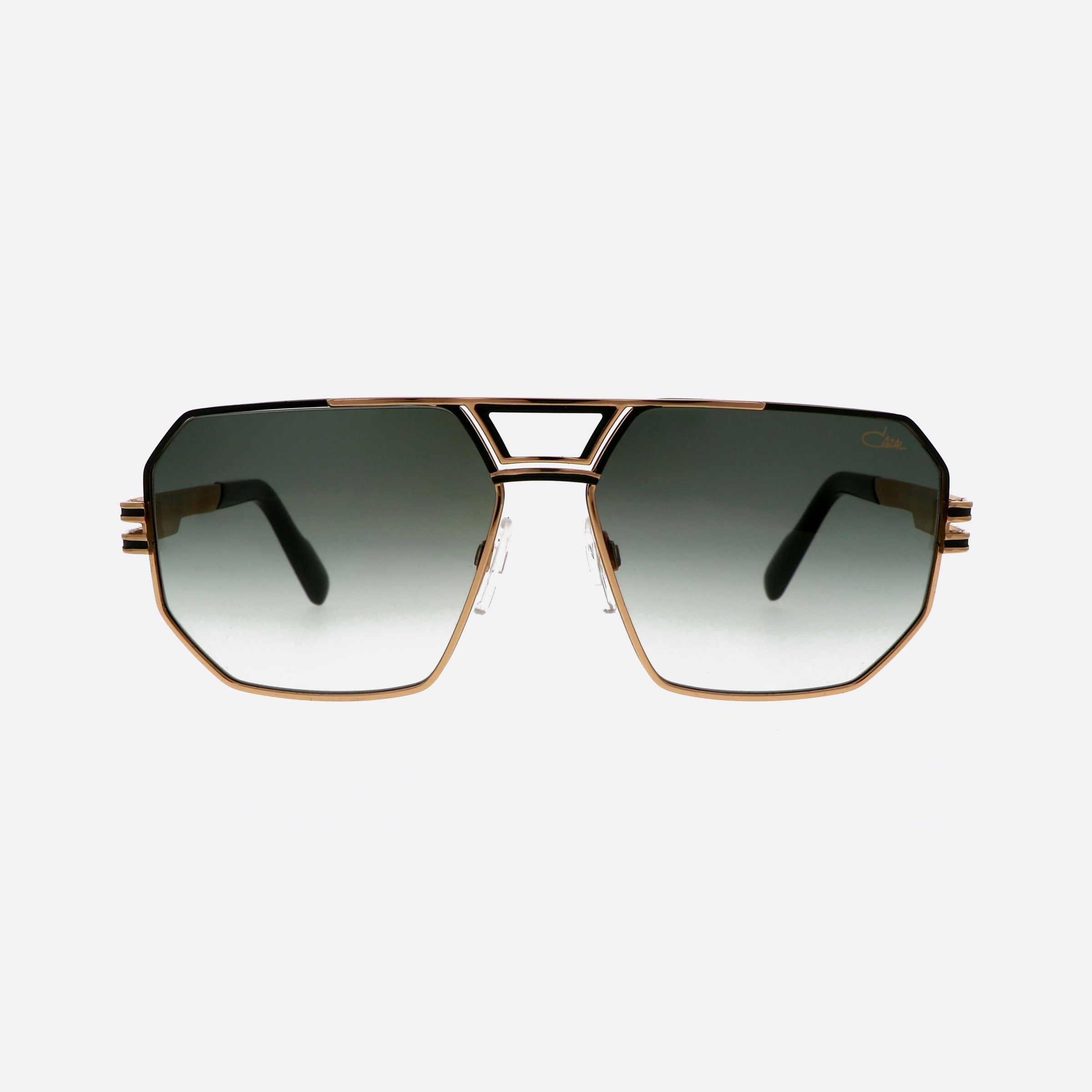 Cazal 61mm Gold Pilot Men Sunglasses - Side View