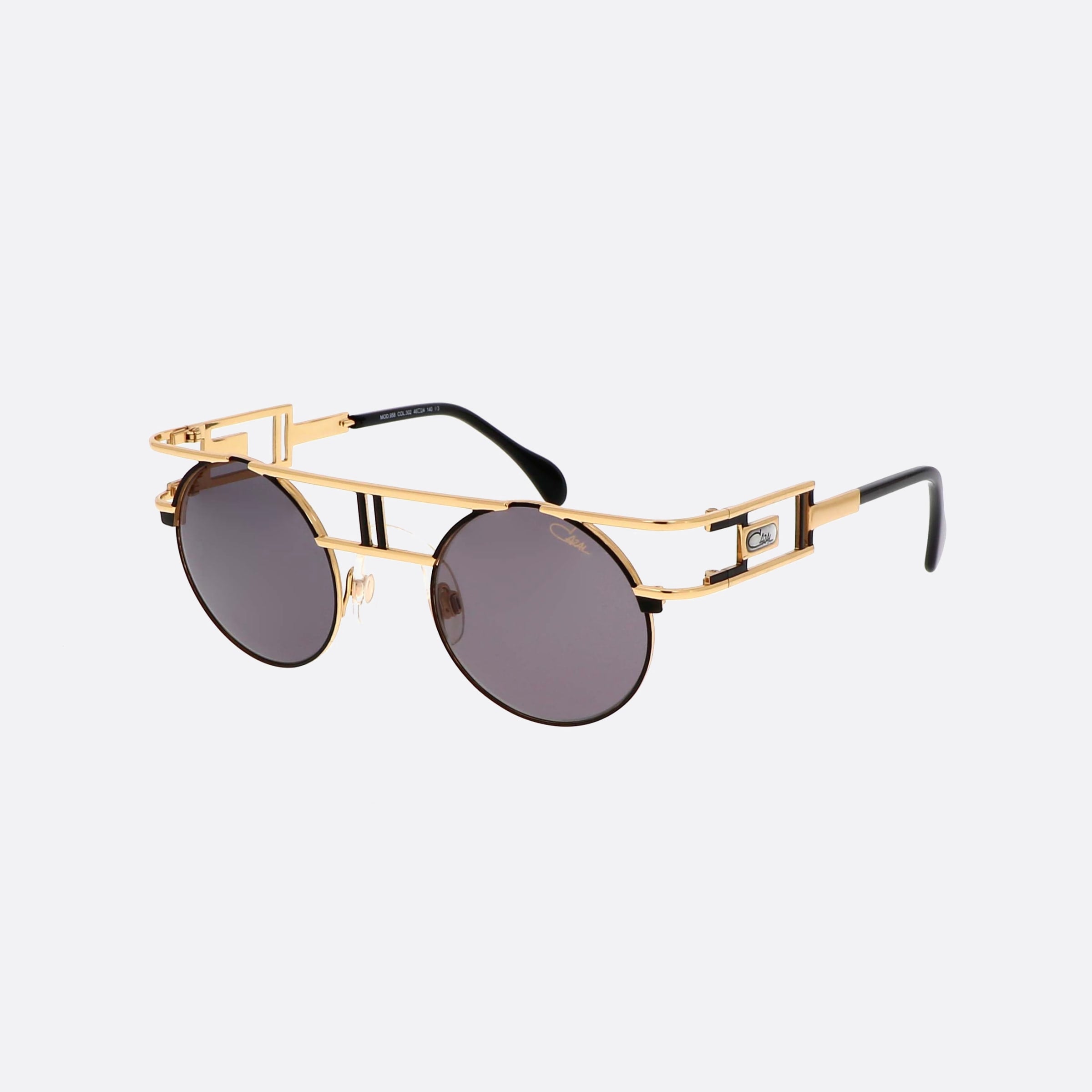 Cazal 46mm Gold Round Unisex Sunglasses - Main View