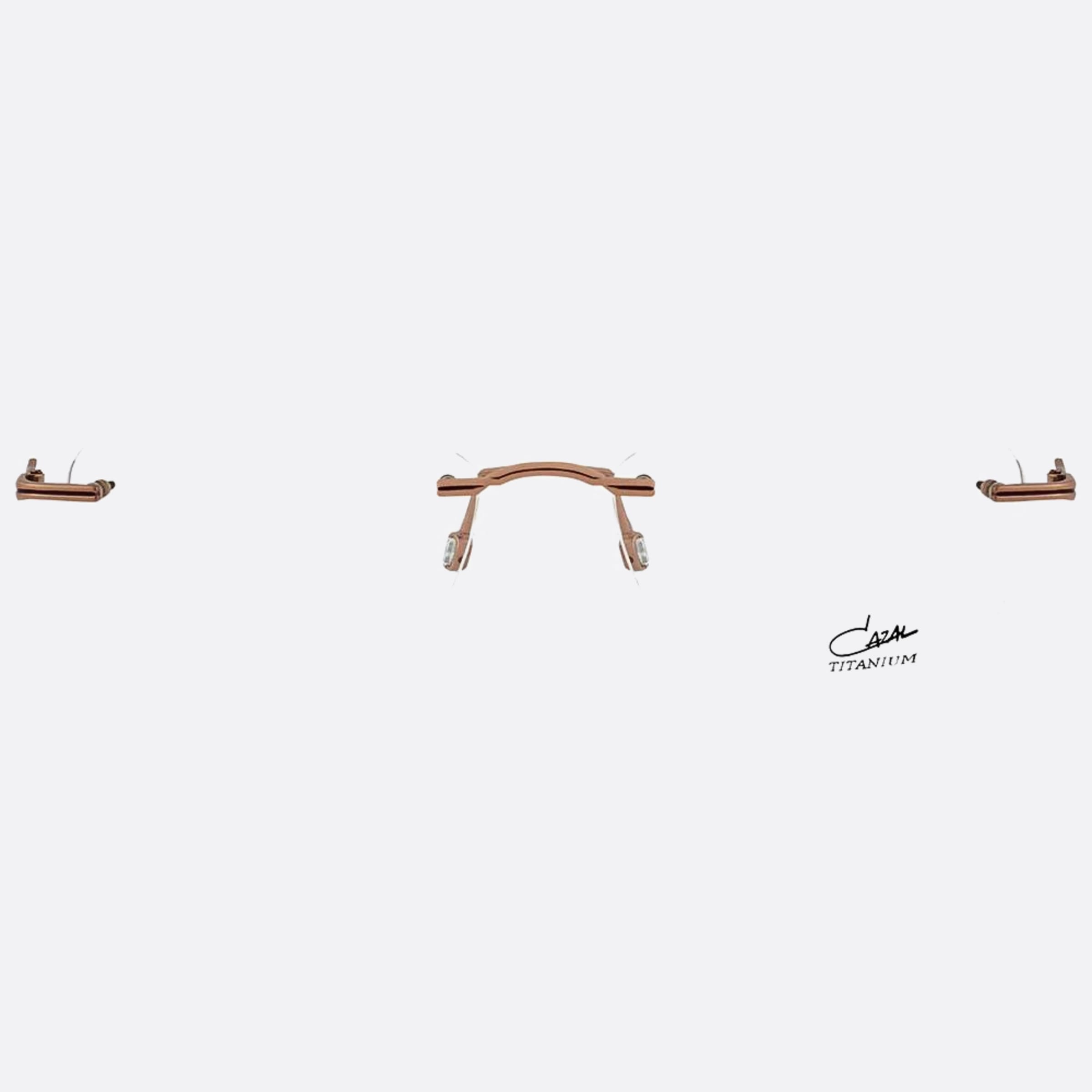 Cazal 54mm Cazal Rose Gold Rectangle Unisex Eyeglasses - Main View