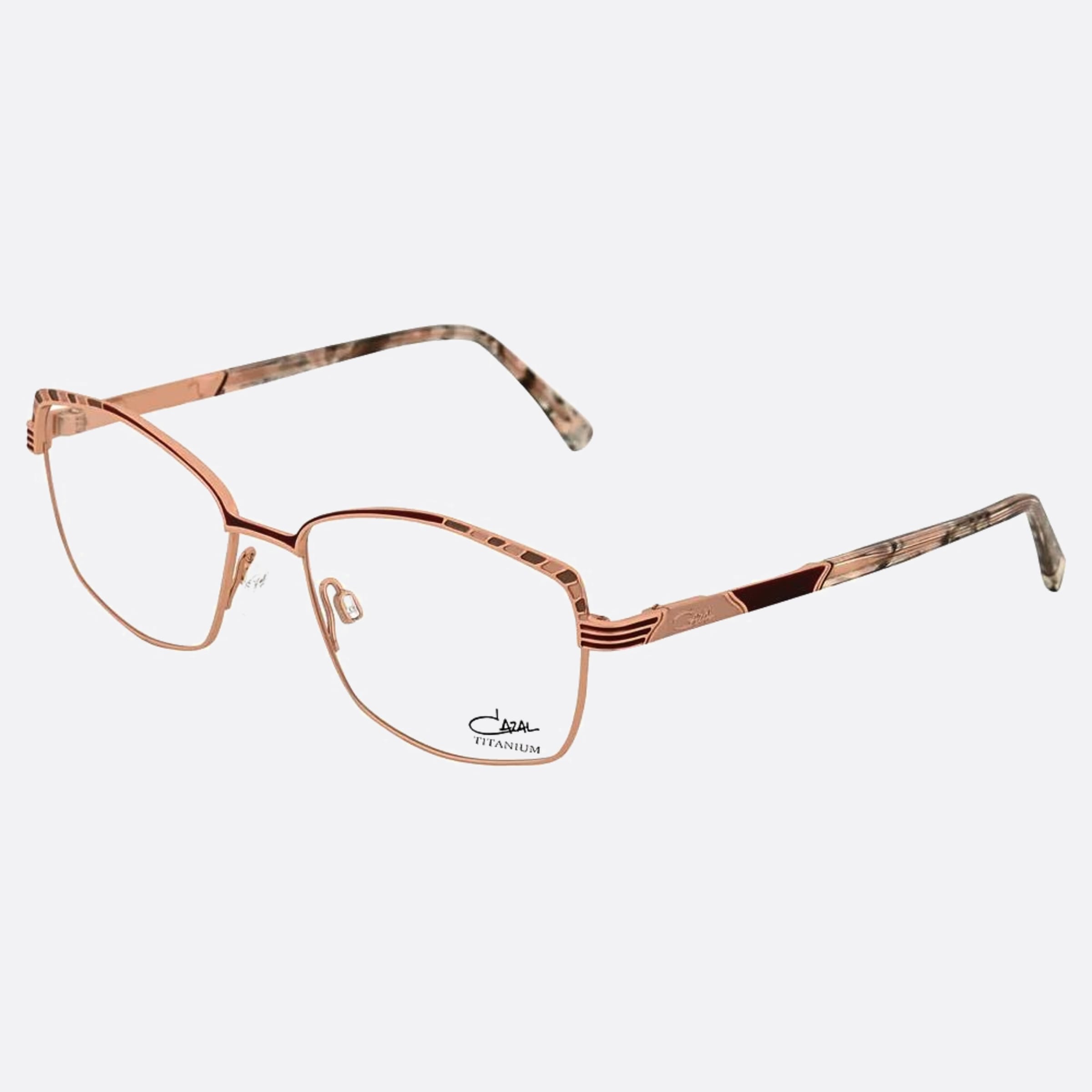 Cazal 52mm Cazal Rose Gold Squared Unisex Eyeglasses - Side View