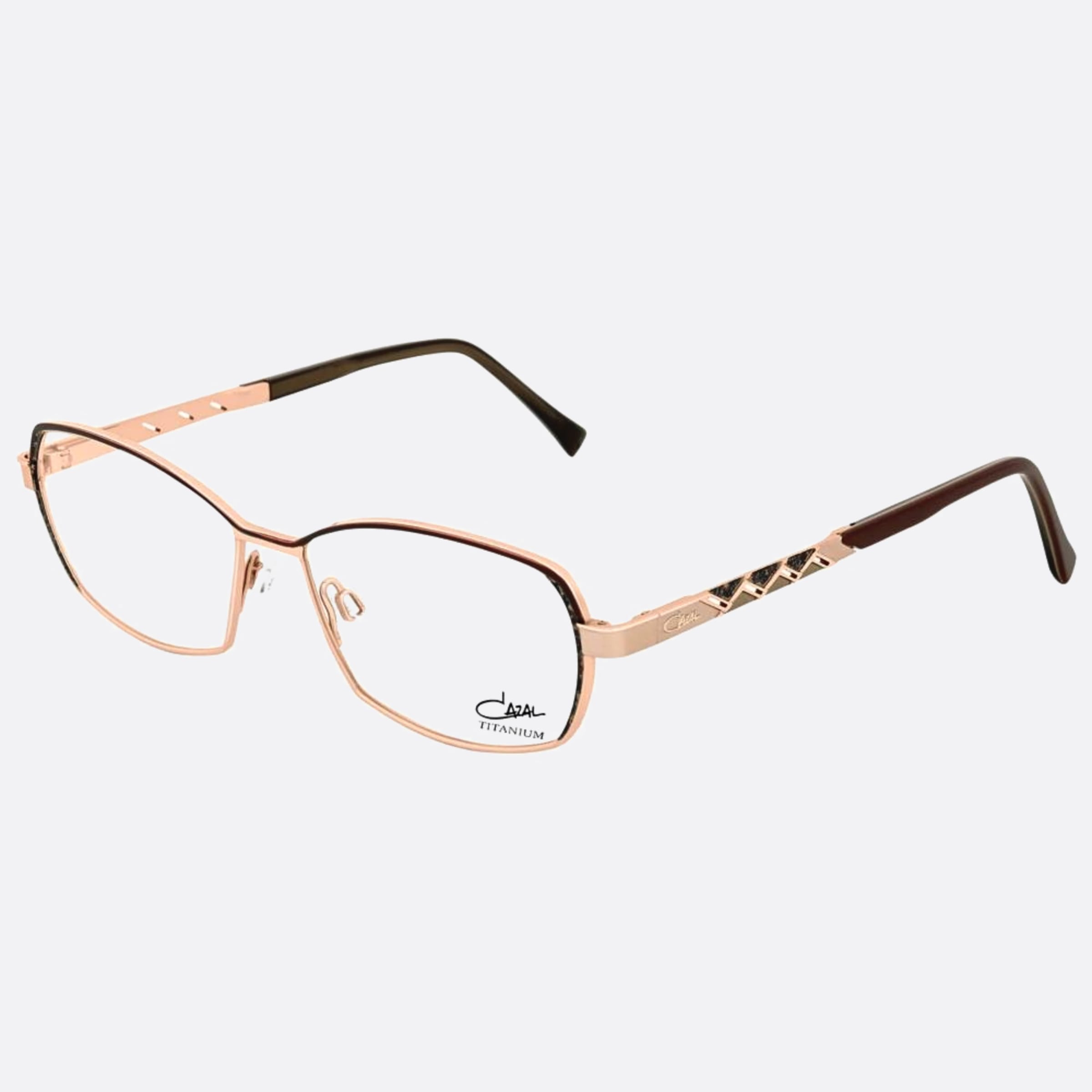Cazal 54mm Cazal Brgld Rose Gold Squared Unisex Eyeglasses - Side View