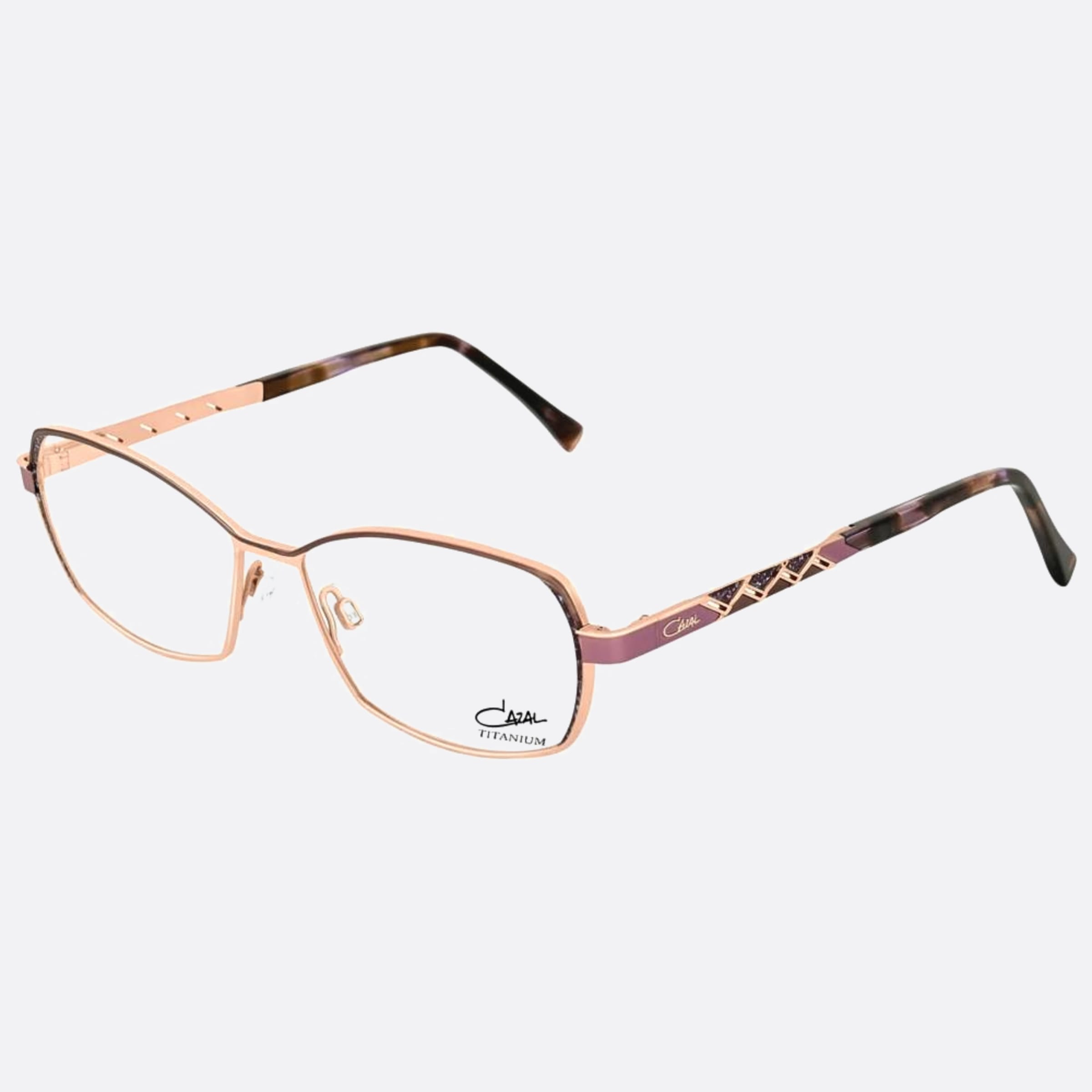 Cazal 54mm Cazal Argld Rose Gold Squared Unisex Eyeglasses - Side View