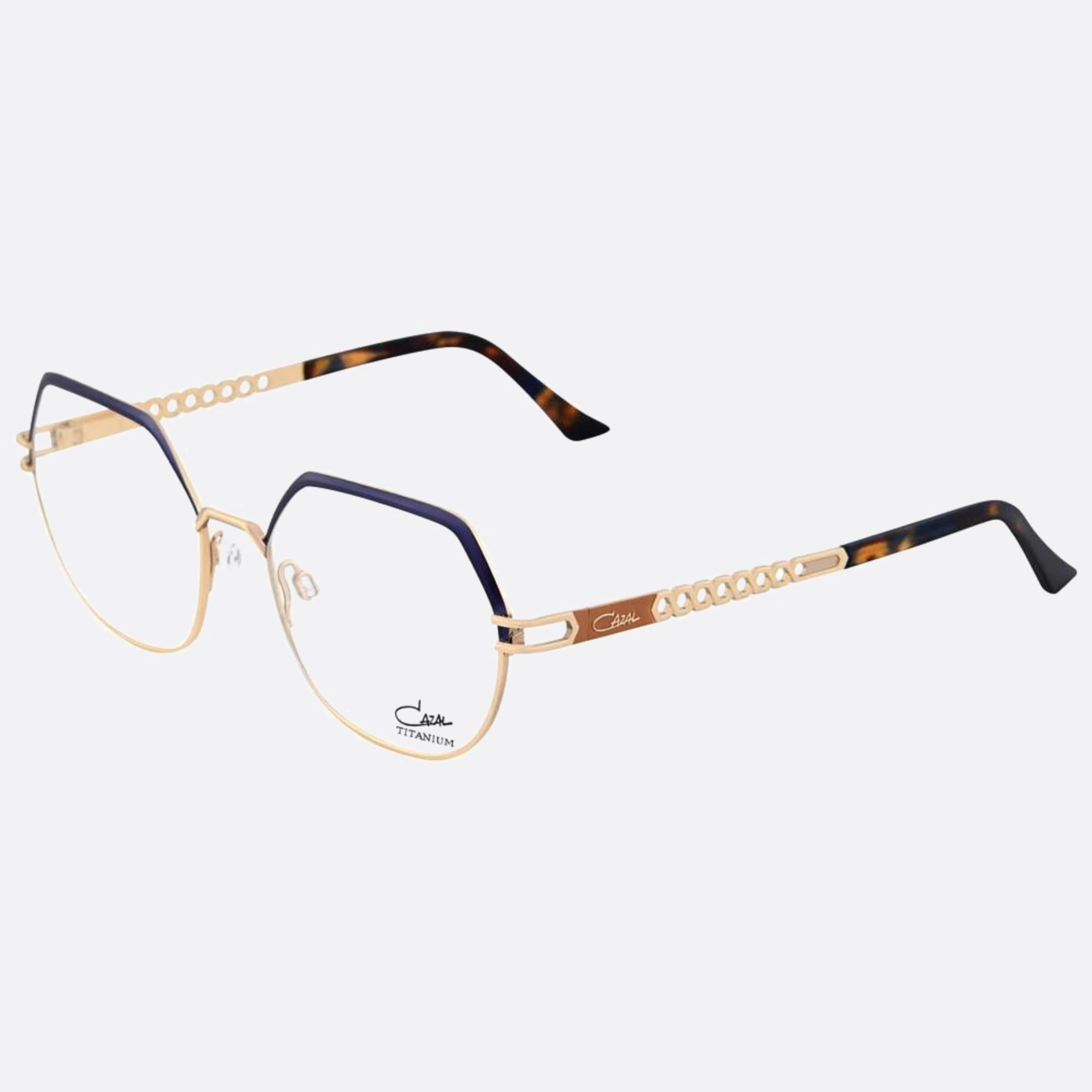Cazal 53mm Cazal Nbl Gold Butterfly Unisex Eyeglasses - Side View