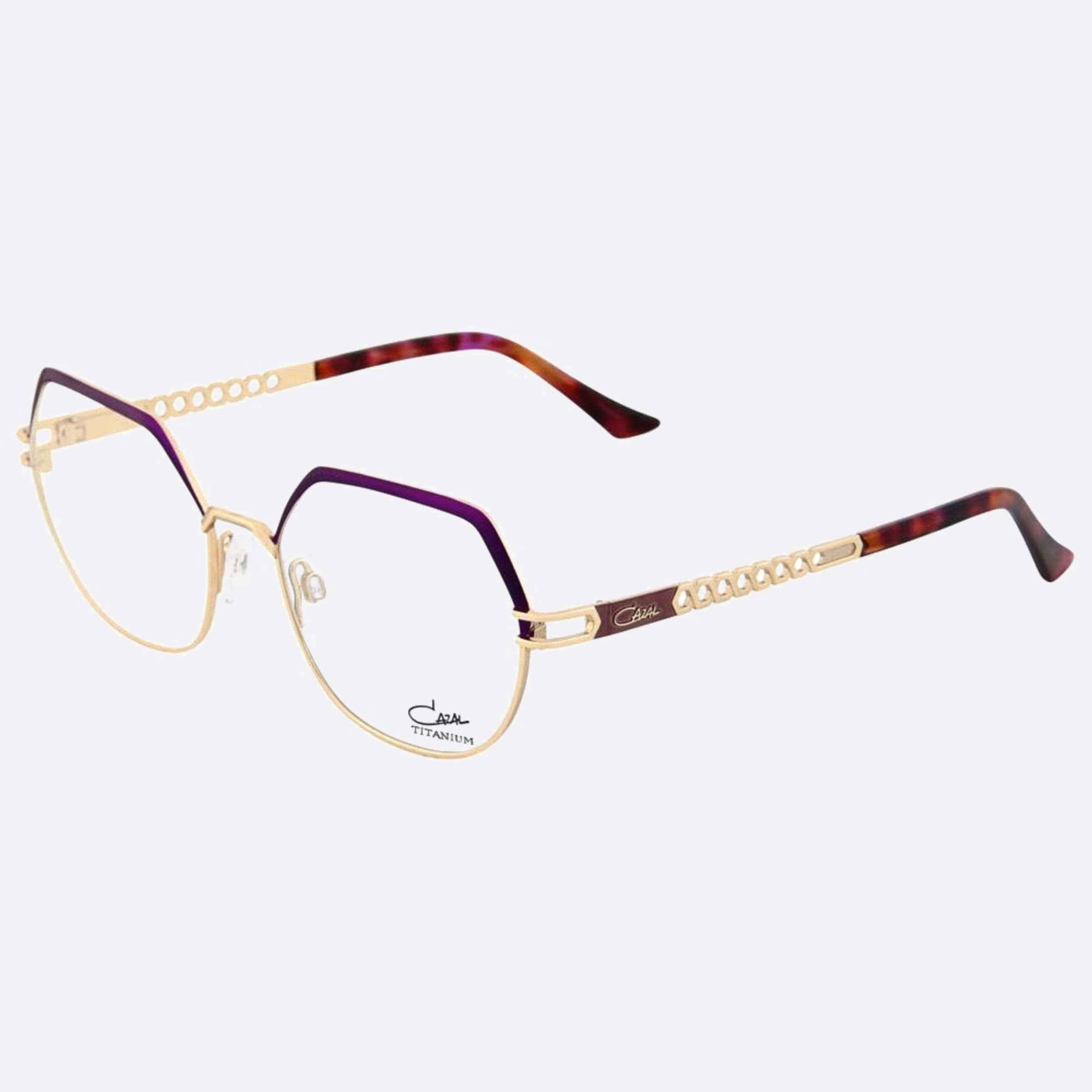Cazal 53mm Cazal Vgld Gold Butterfly Unisex Eyeglasses - Side View