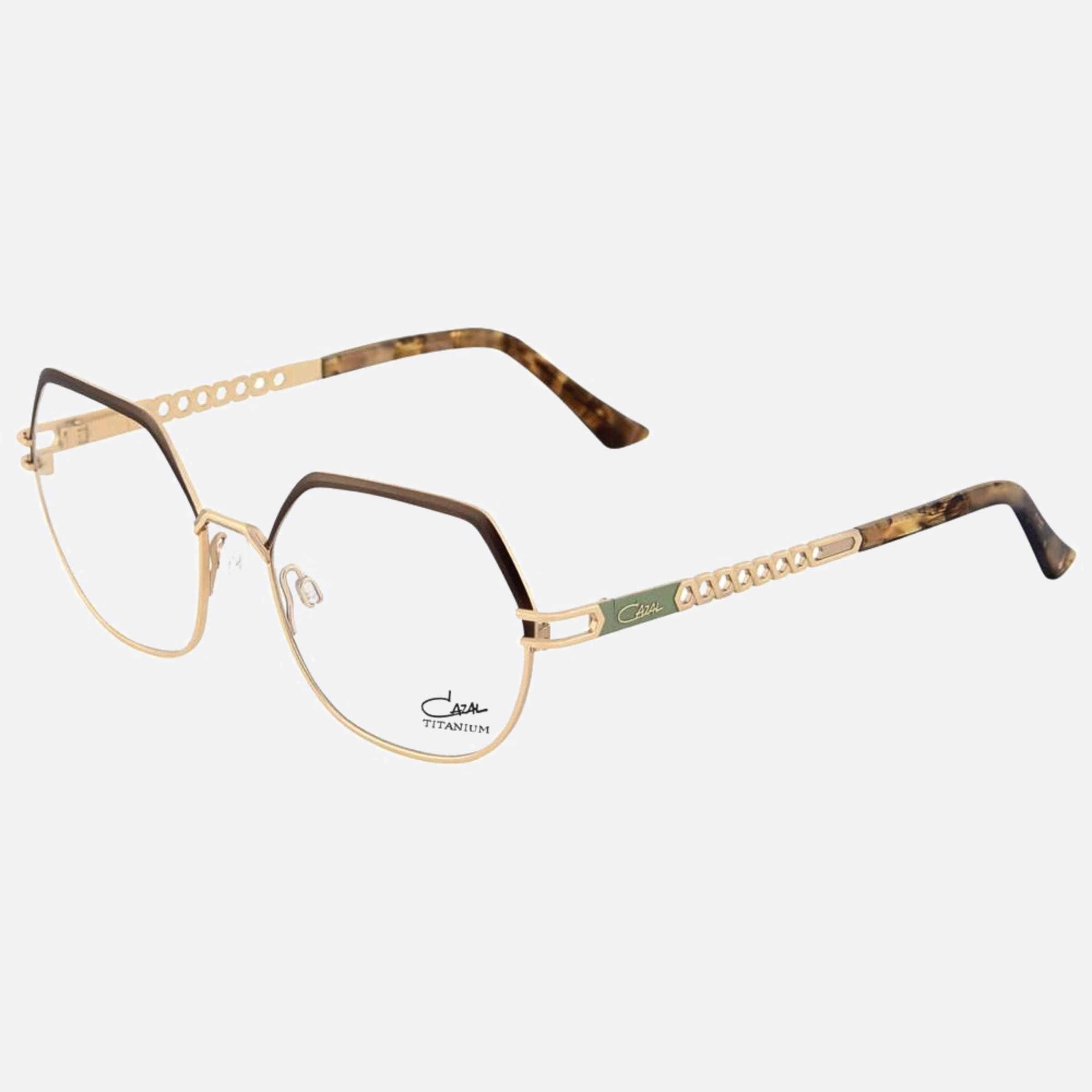Cazal 53mm Cazal Kgld Gold Butterfly Unisex Eyeglasses - Side View