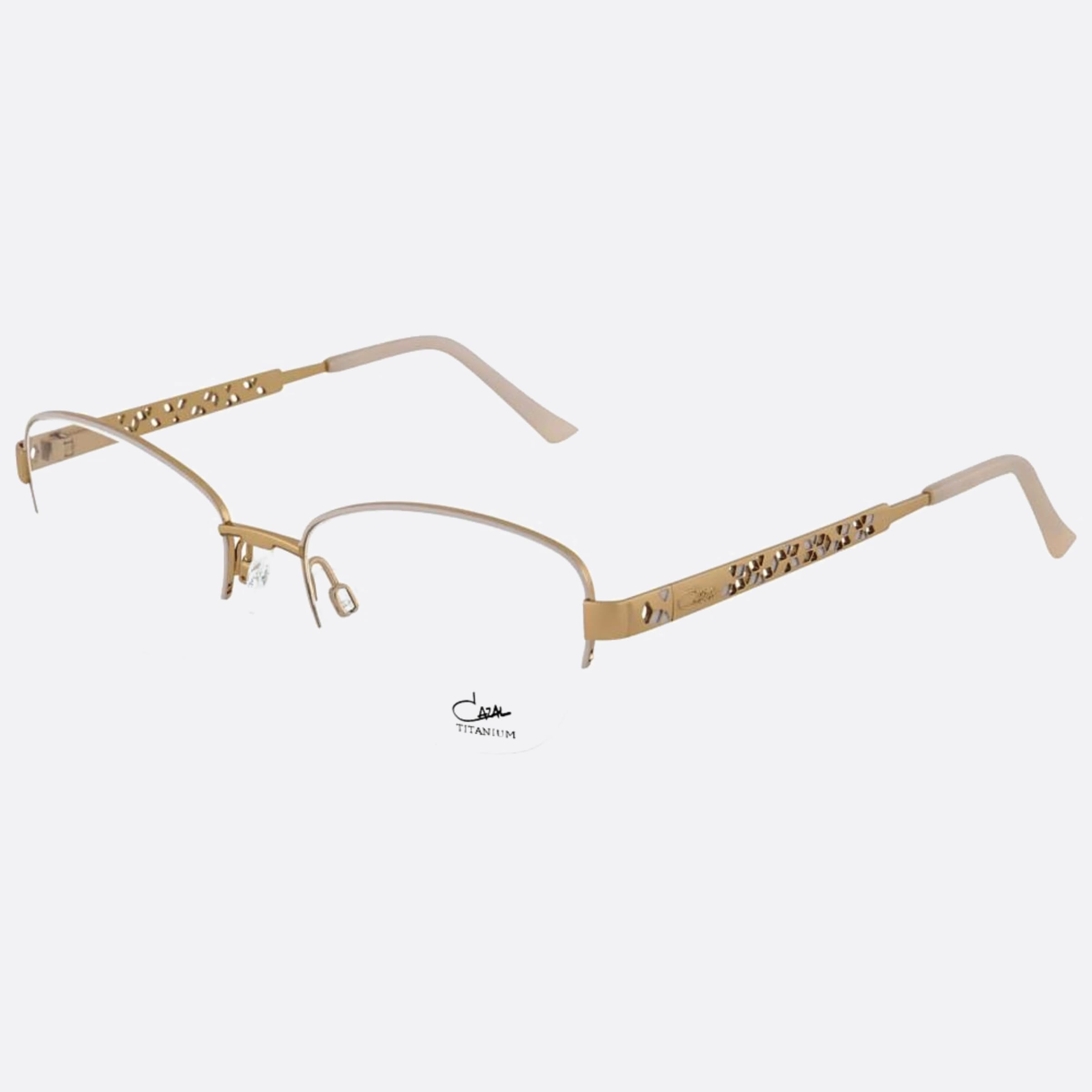 Cazal 53mm Cazal Wgld Gold Squared Unisex Eyeglasses - Side View