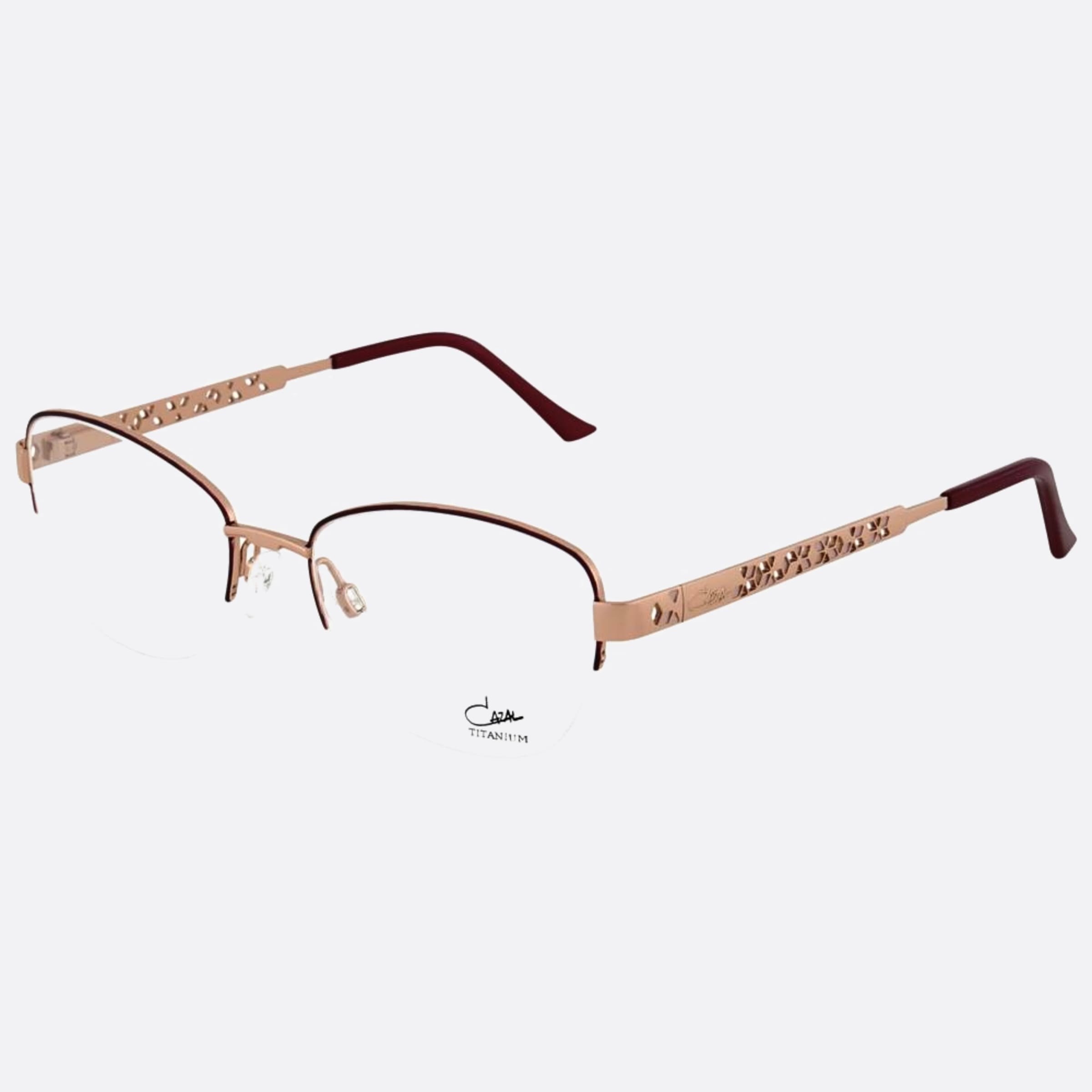 Cazal 53mm Cazal Rgl Rose Gold Squared Unisex Eyeglasses - Side View