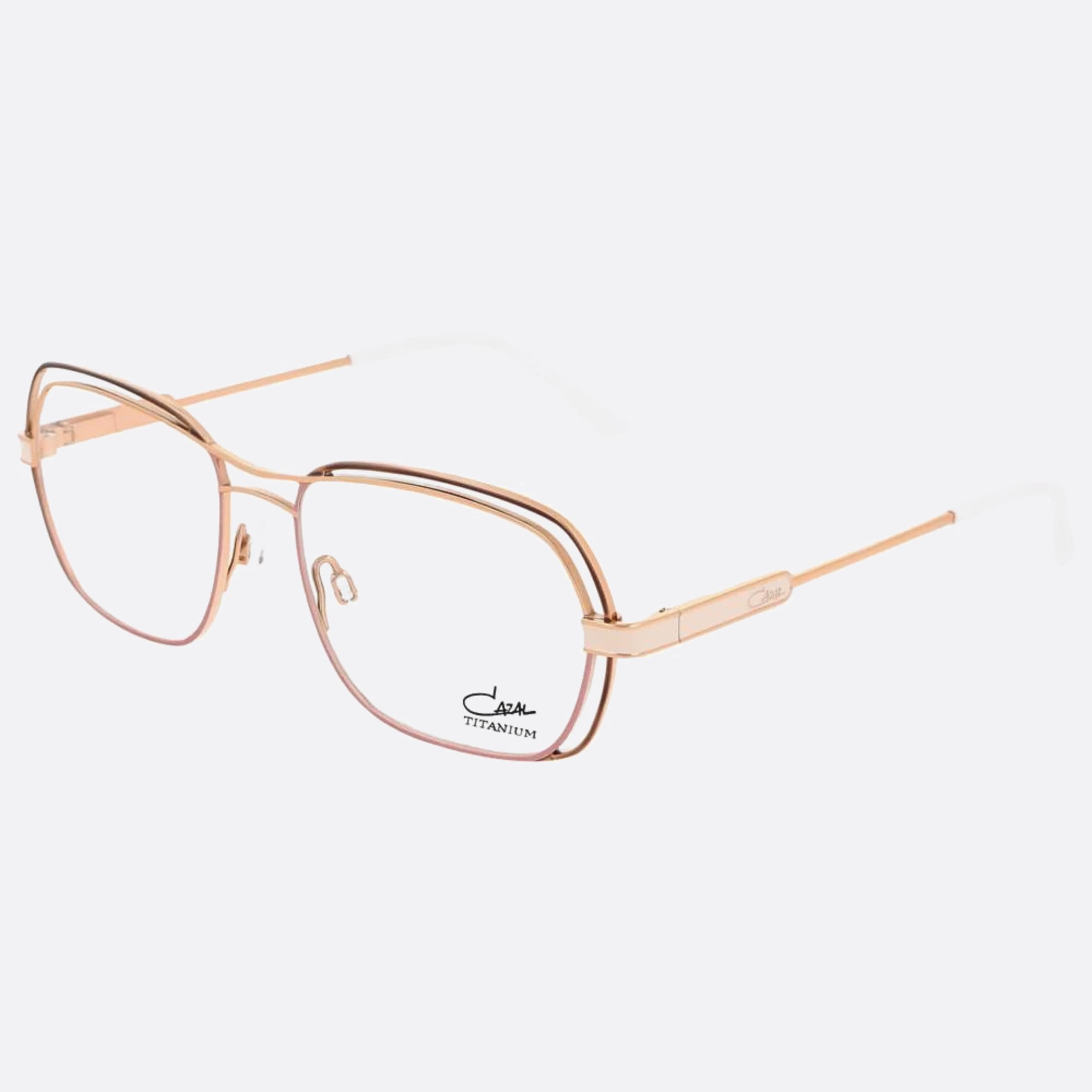 Cazal 53mm Cazal Wrgd Rose Gold Squared Unisex Eyeglasses - Side View