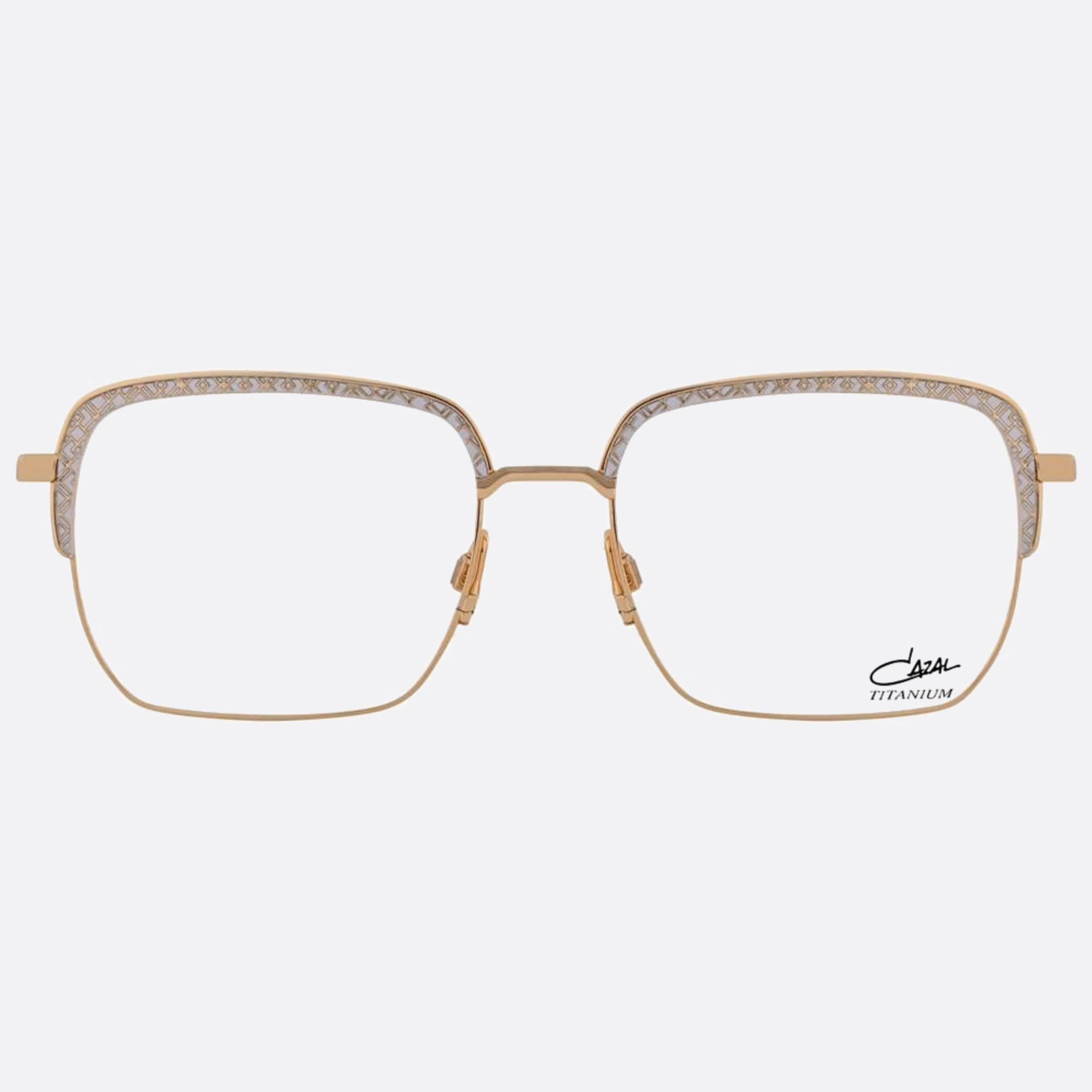 Cazal 54mm Cazal Sigd Gold Squared Unisex Eyeglasses - Main View