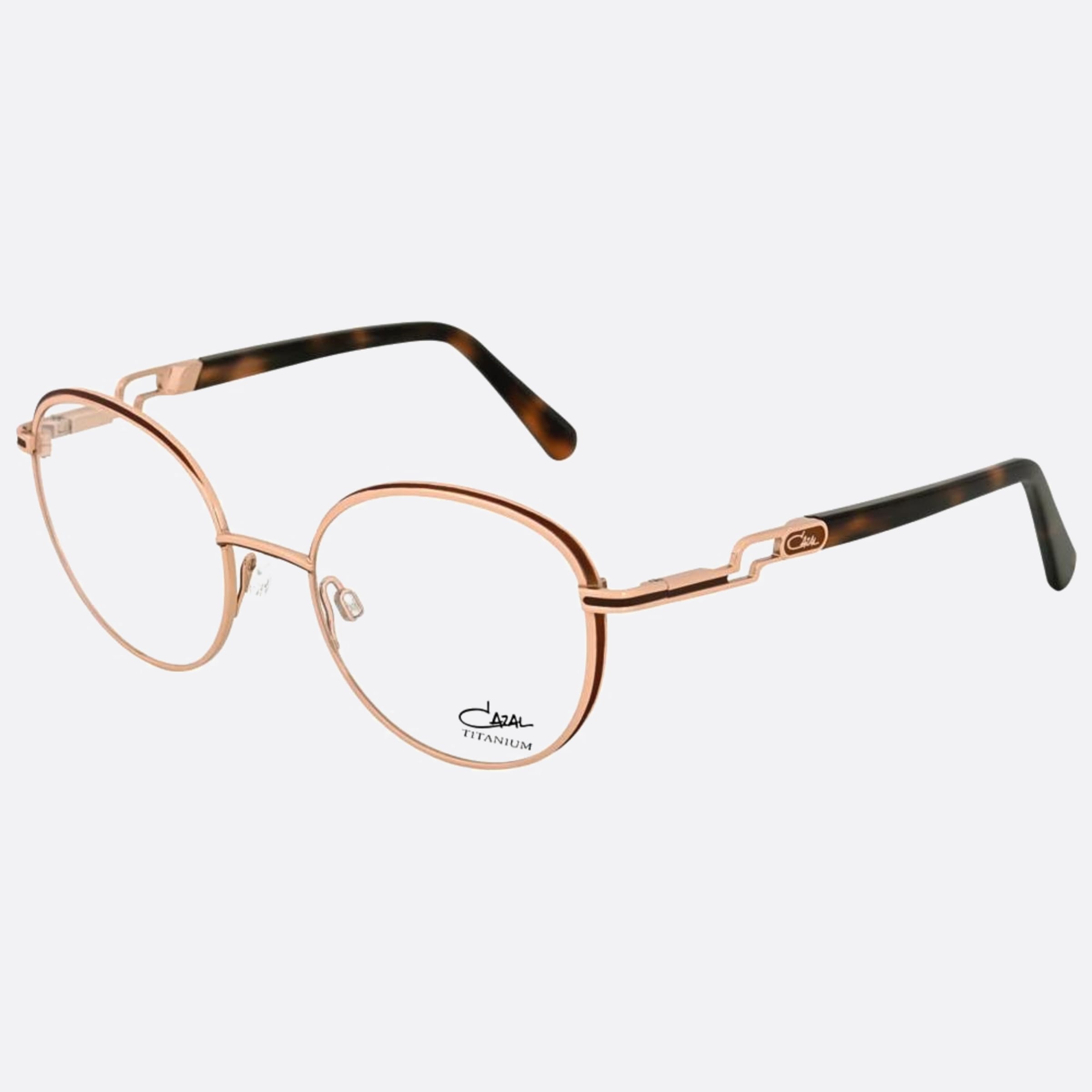 Cazal 50mm Cazal Crgd Rose Gold Round Unisex Eyeglasses - Side View
