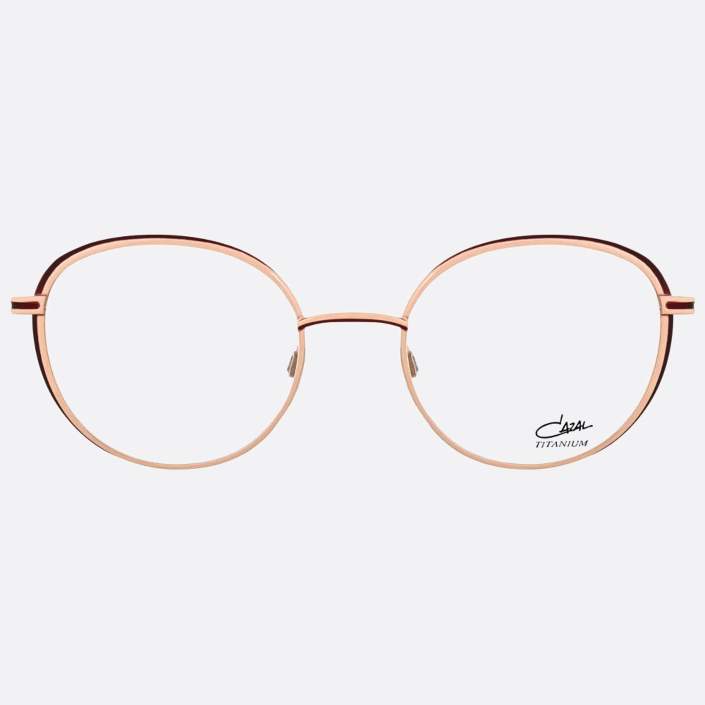 Cazal 50mm Cazal Brgd Rose Gold Round Unisex Eyeglasses - Main View