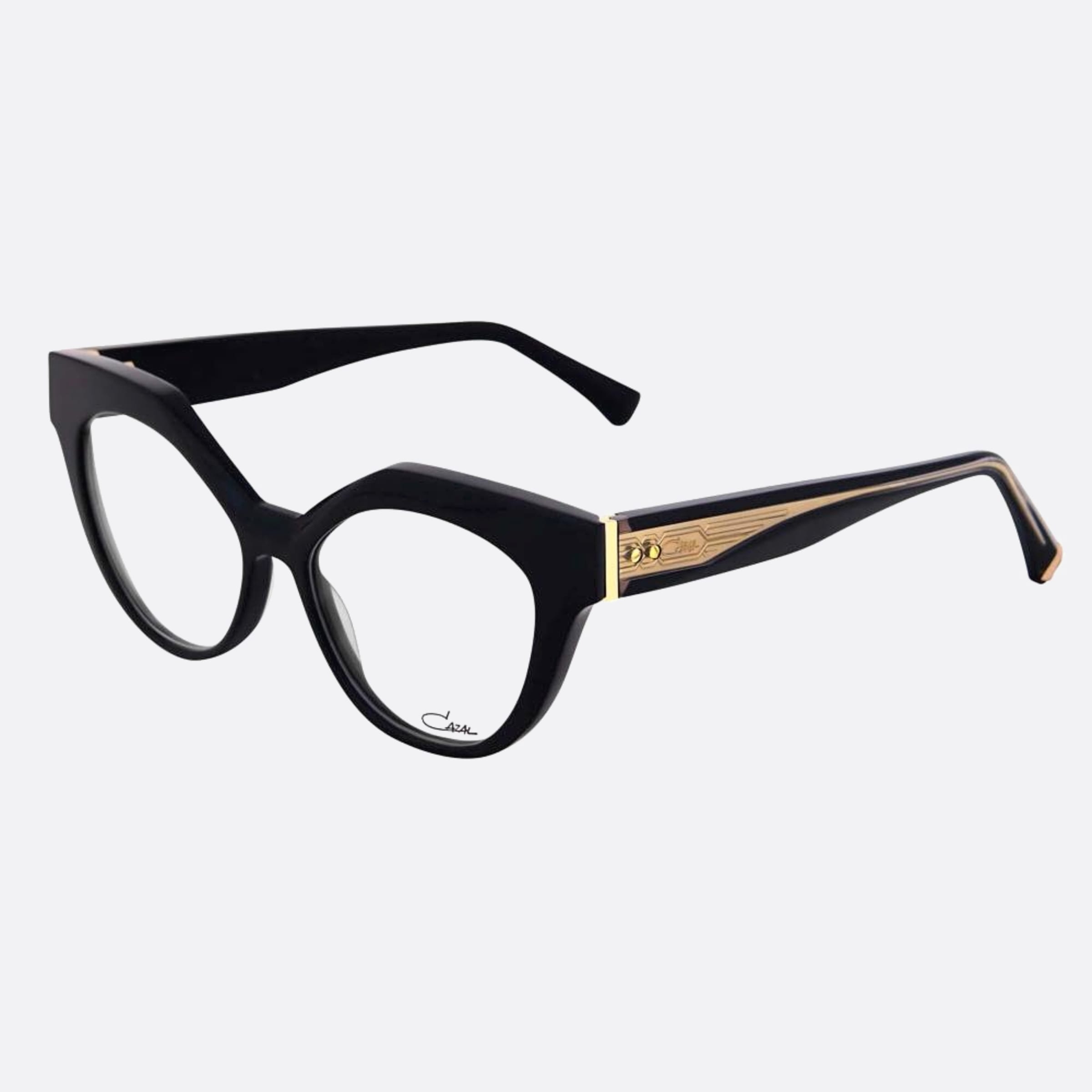 Cazal 52mm Cazal Black Cat Eye Unisex Eyeglasses - Side View