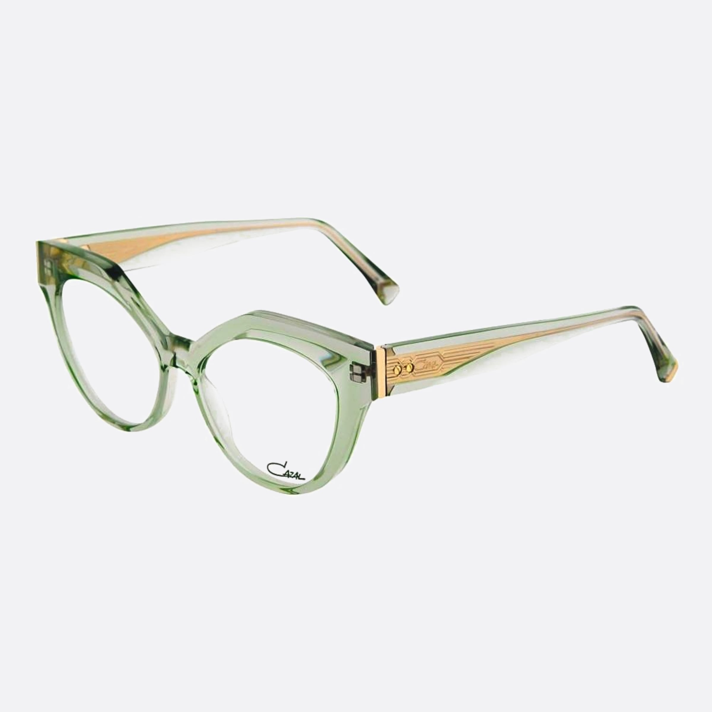 Cazal 52mm Cazal Green Cat Eye Unisex Eyeglasses - Side View