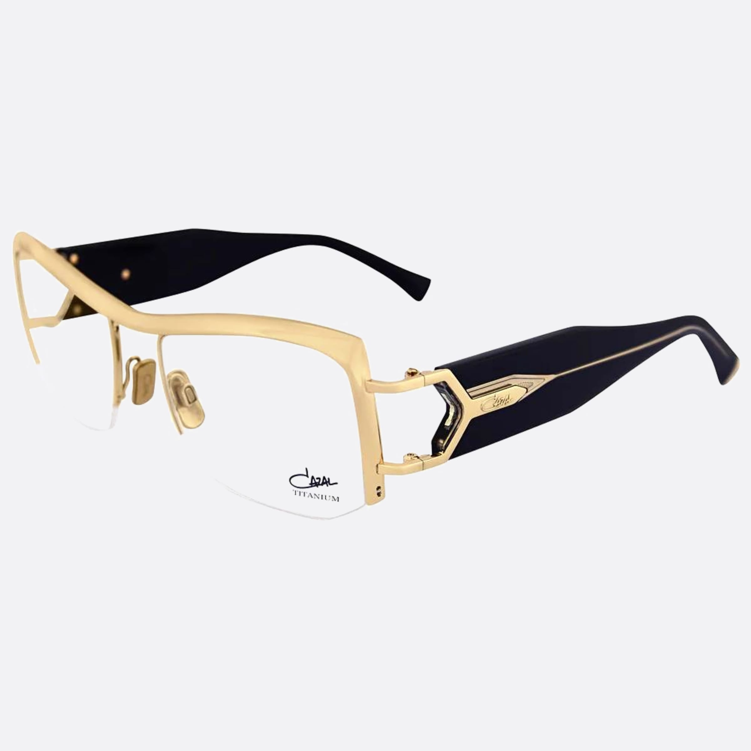Cazal 55mm Cazal Black Squared Unisex Eyeglasses - Side View