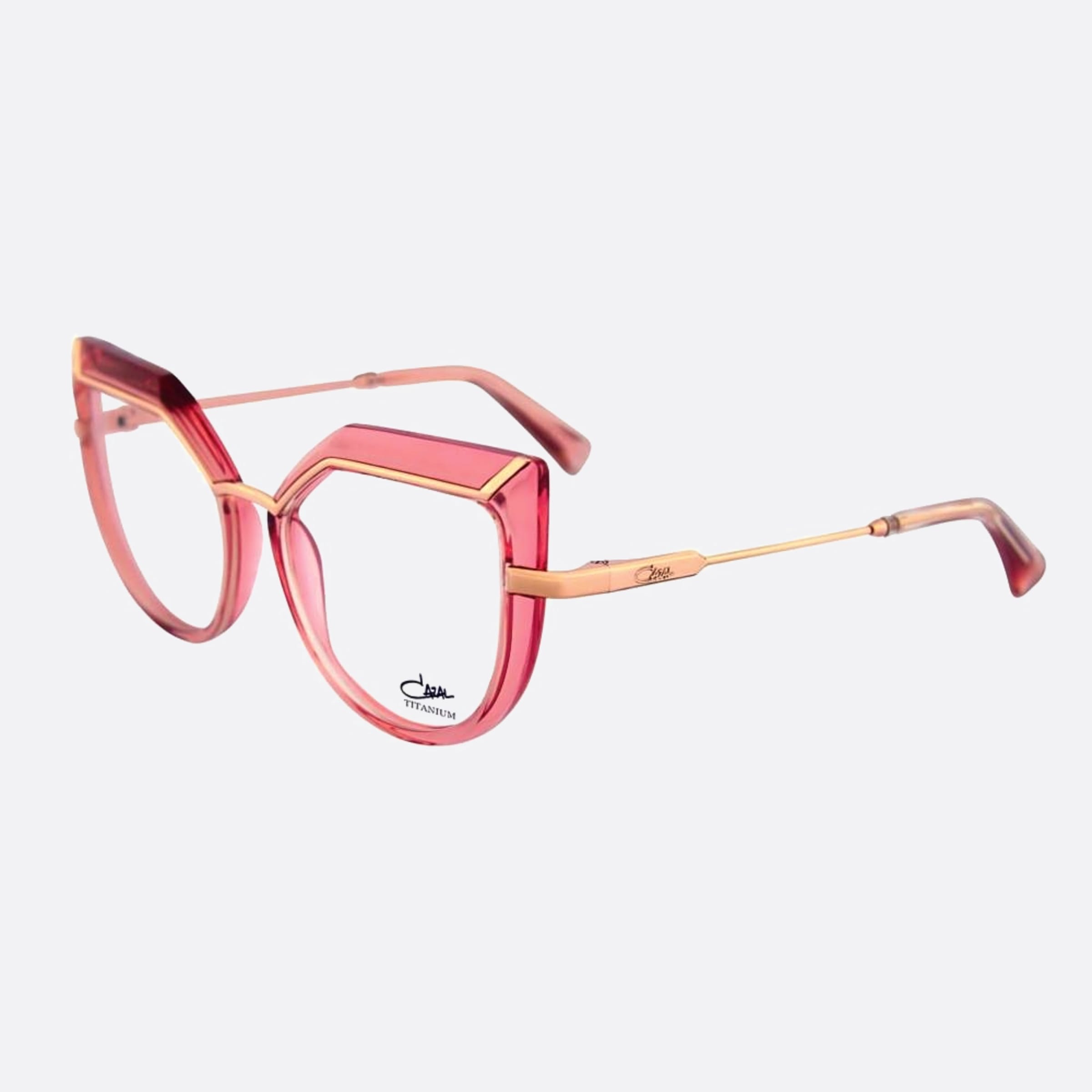 Cazal 53mm Cazal Pink Cat Eye Unisex Eyeglasses - Side View