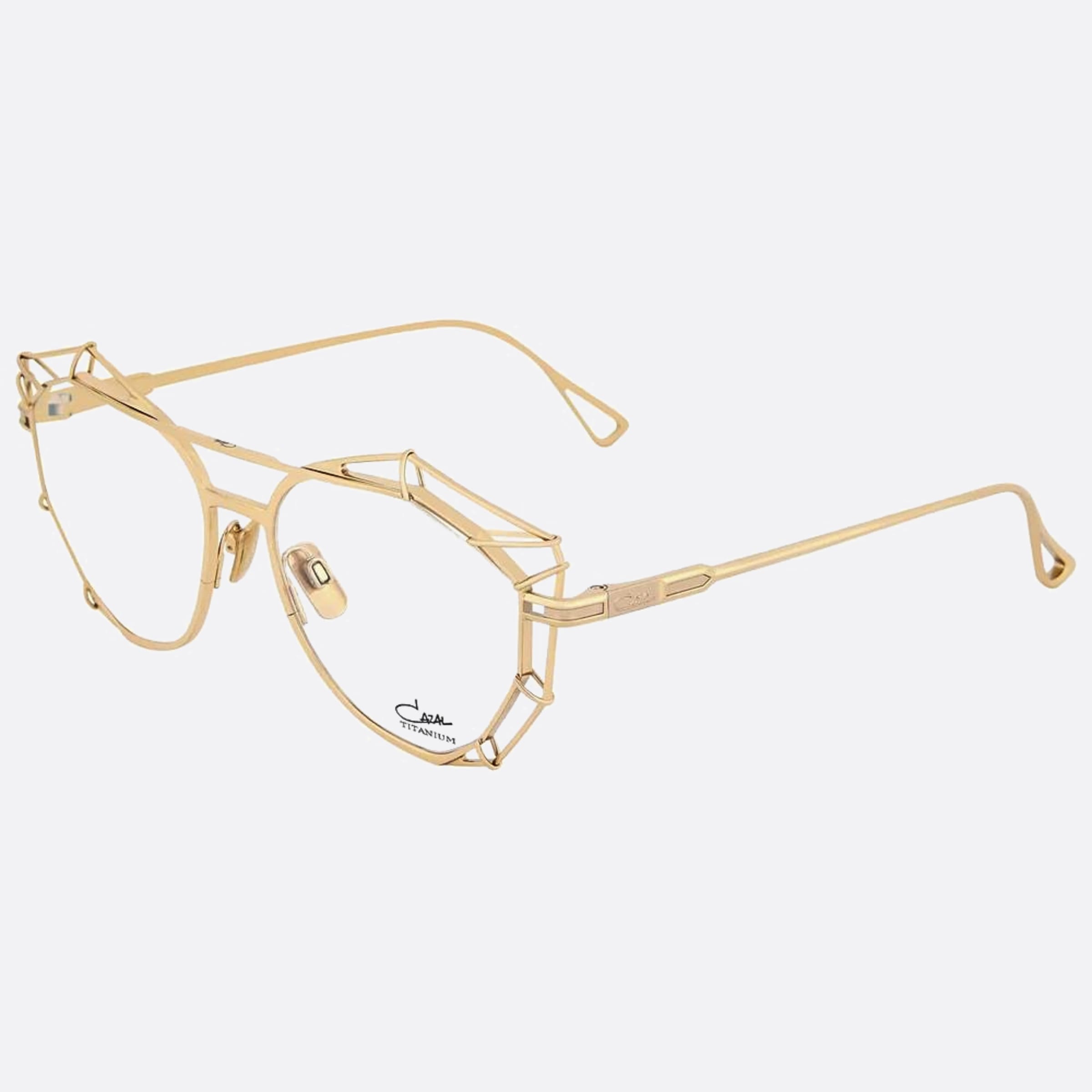 Cazal 55mm Cazal Gld Gold Cat Eye Unisex Eyeglasses - Side View