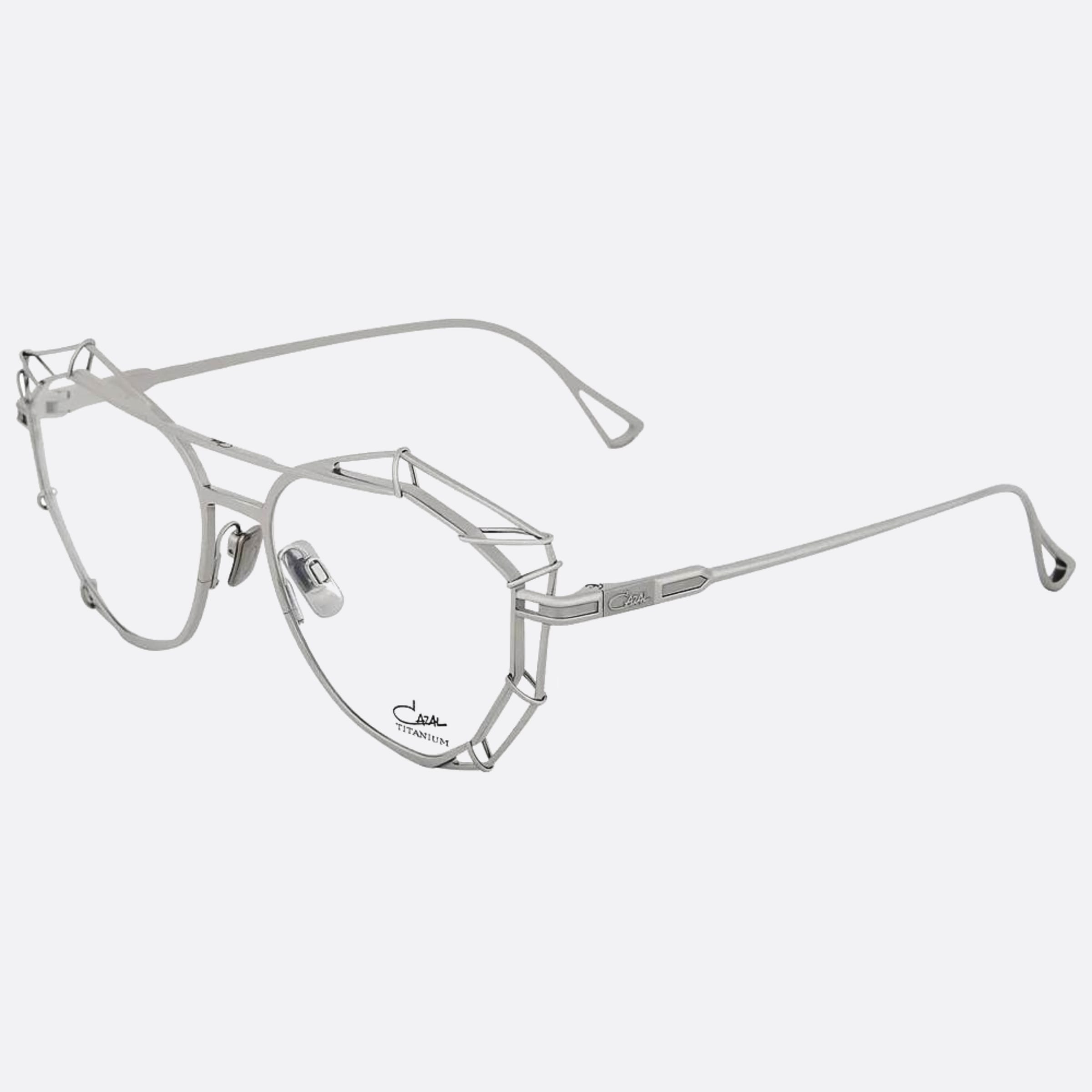 Cazal 55mm Cazal Sil Silver Cat Eye Unisex Eyeglasses - Side View