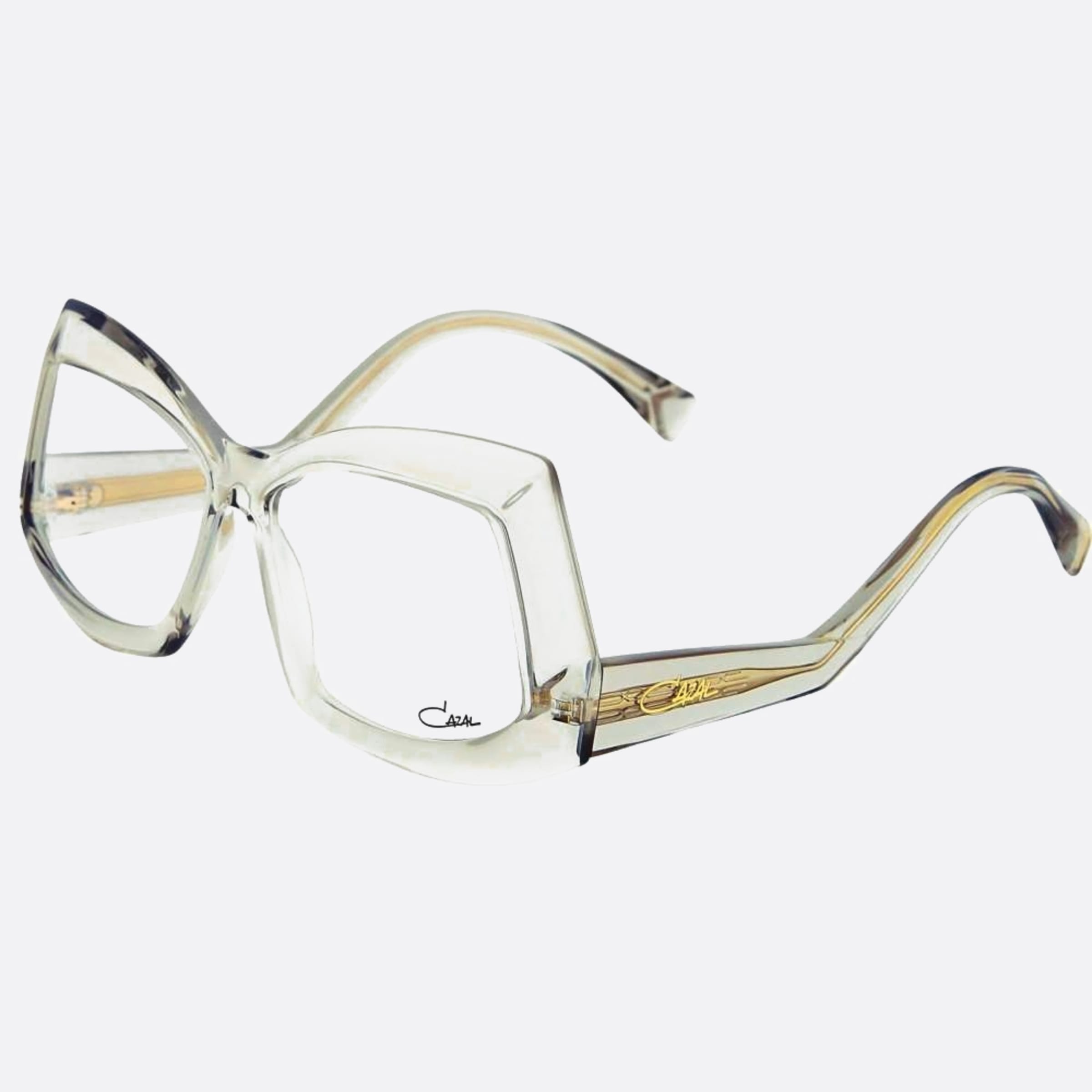 Cazal 56mm Cazal Green Geometric Unisex Eyeglasses - Side View