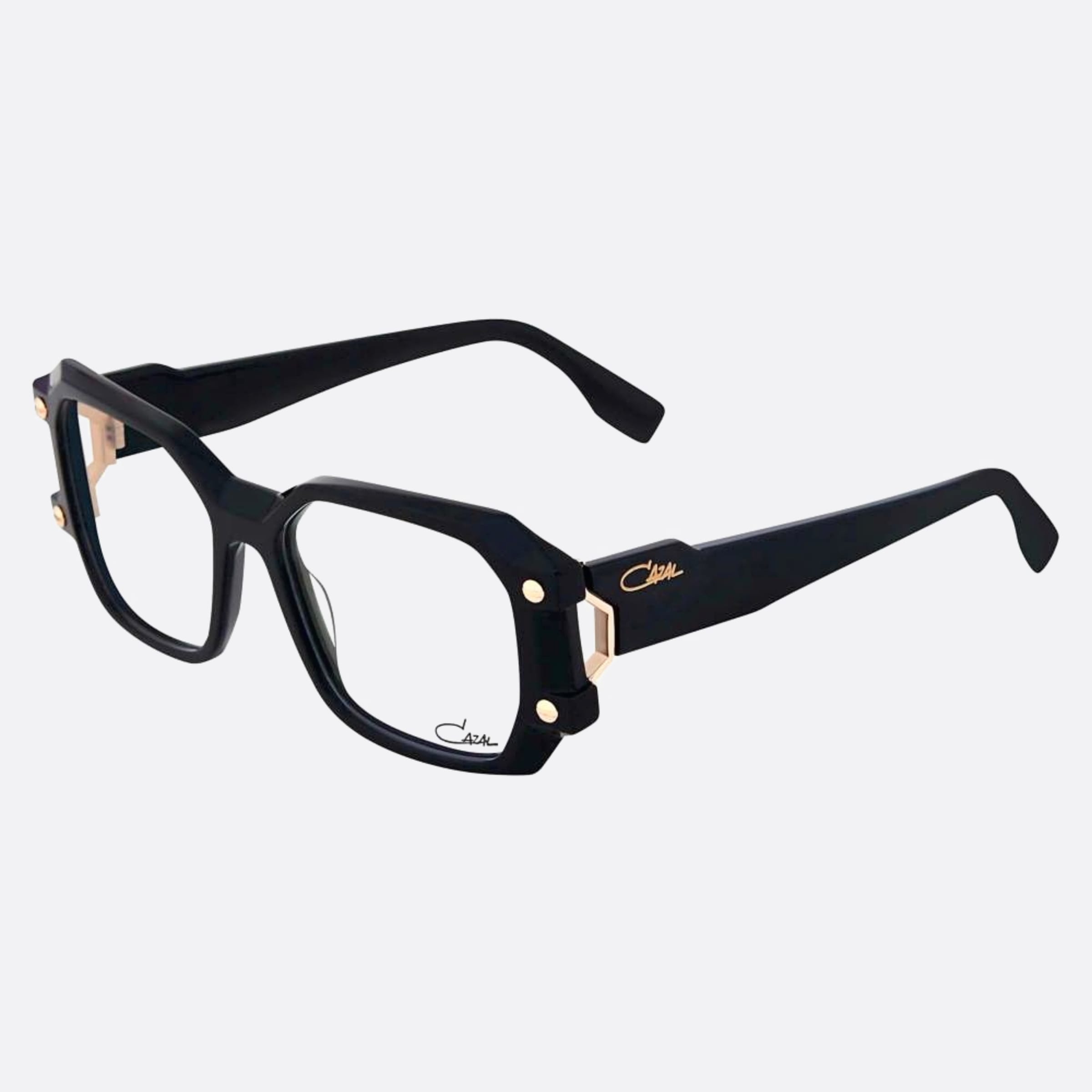 Cazal 53mm Cazal Black Geometric Unisex Eyeglasses - Side View