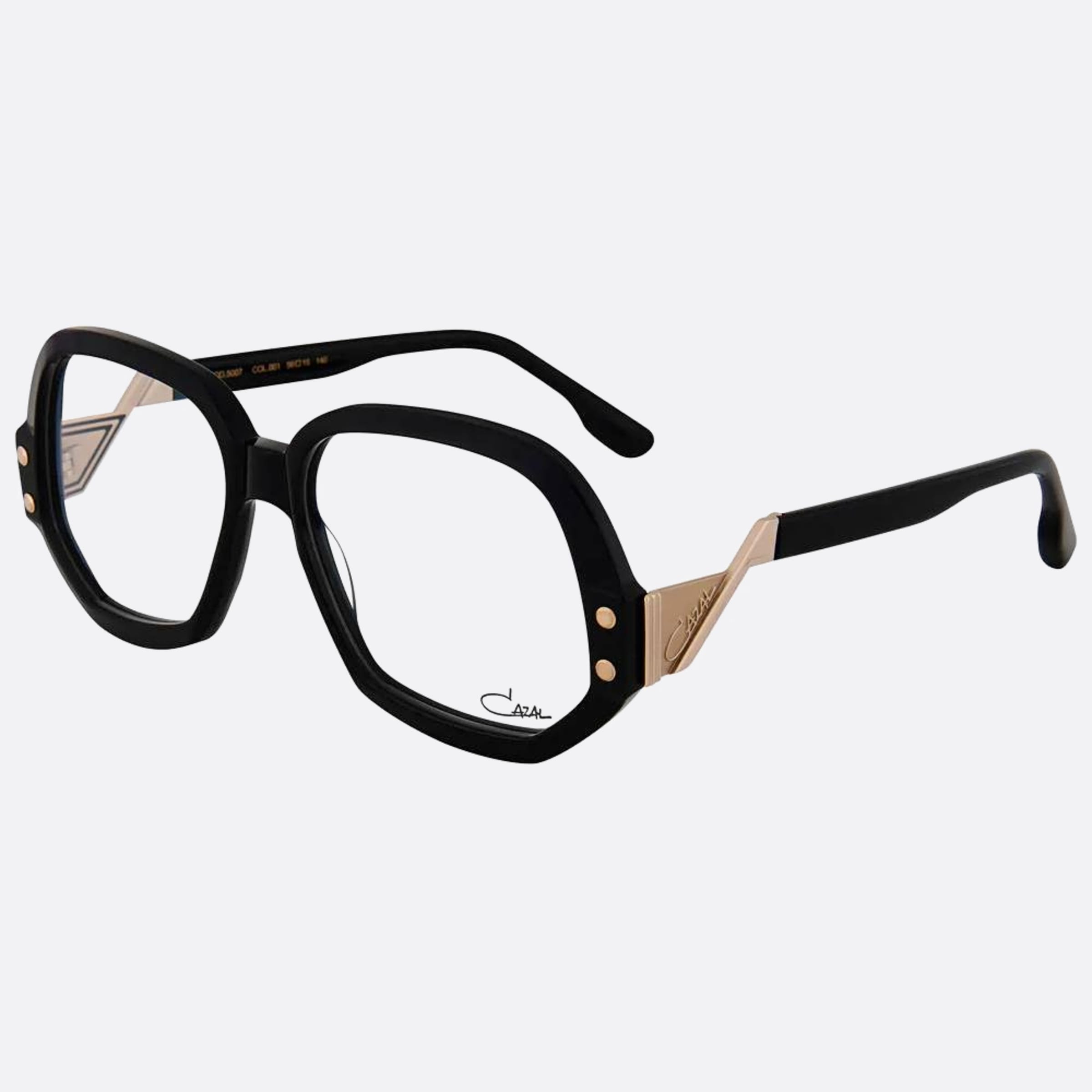 Cazal 56mm Cazal Black Oversize Unisex Eyeglasses - Side View