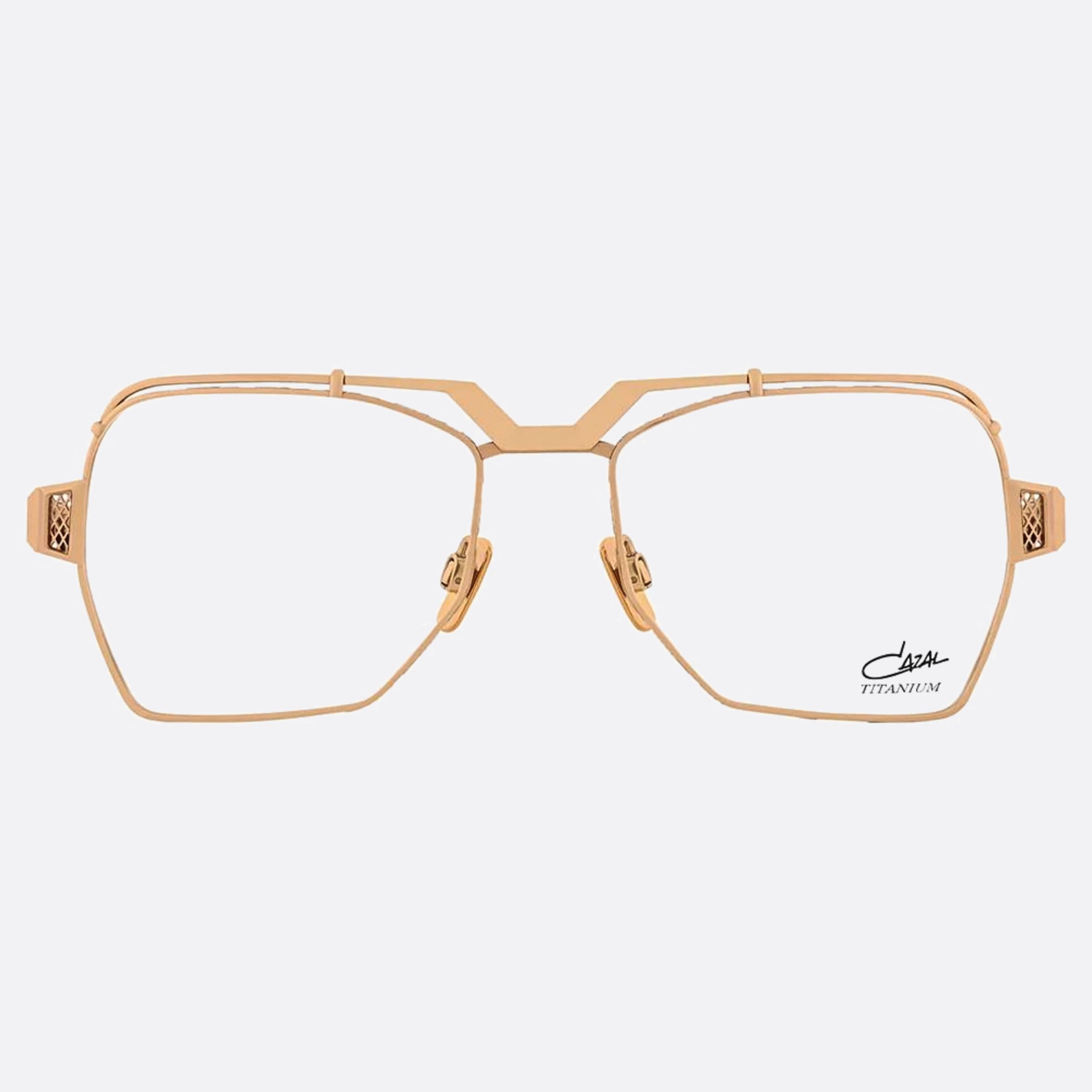 Cazal 54mm Cazal Gld Gold Geometric Unisex Eyeglasses - Main View