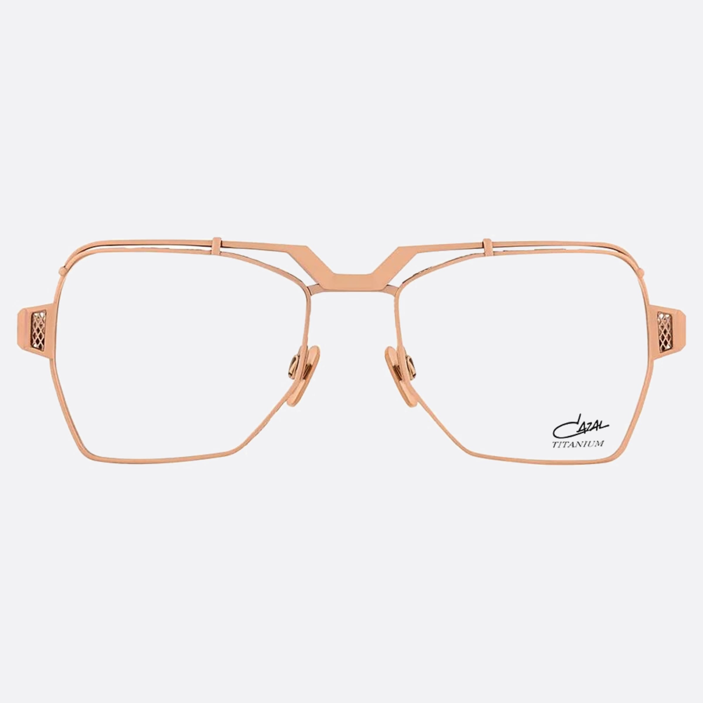 Cazal 54mm Cazal Rose Gold Geometric Unisex Eyeglasses - Main View