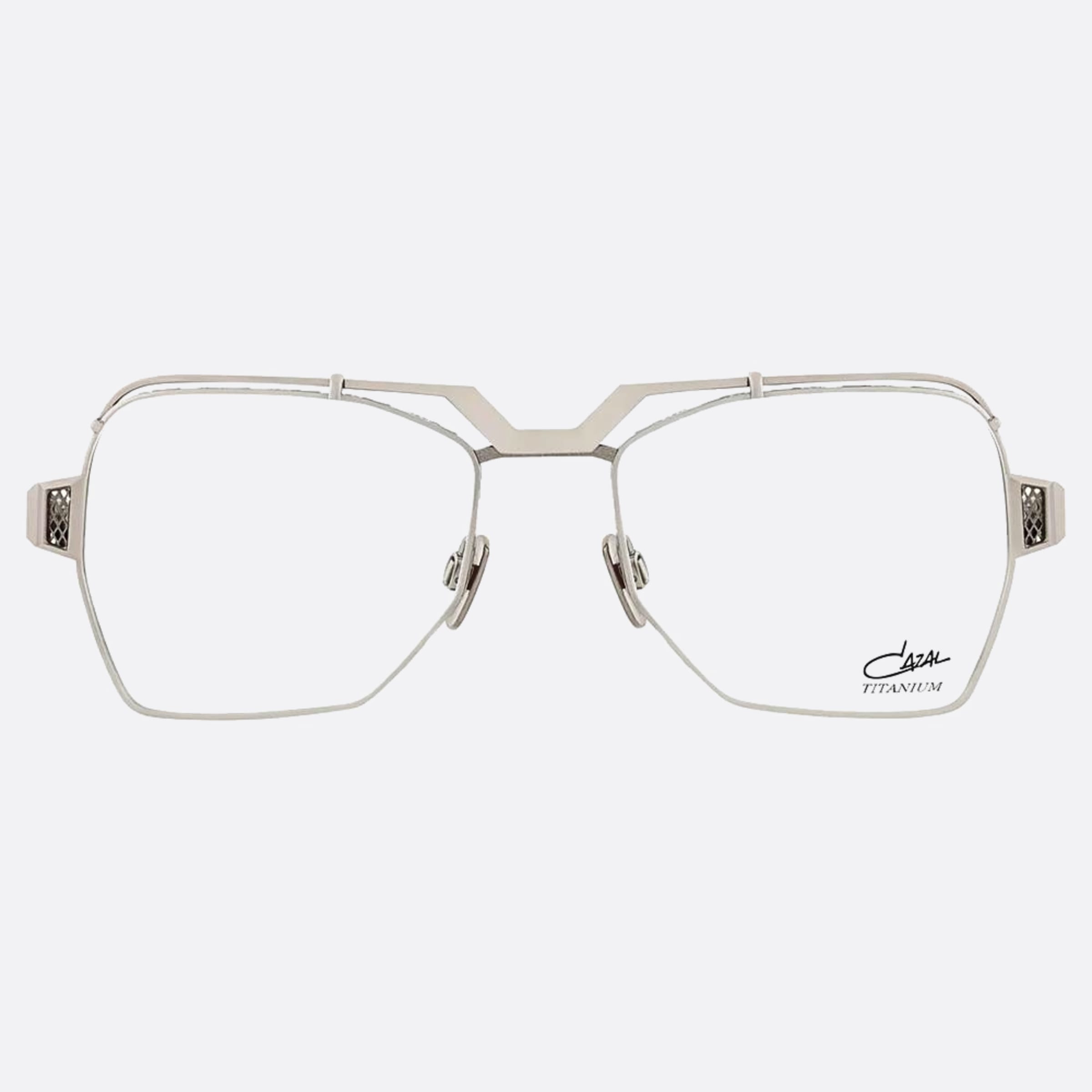 Cazal 54mm Cazal Sil Silver Geometric Unisex Eyeglasses - Main View