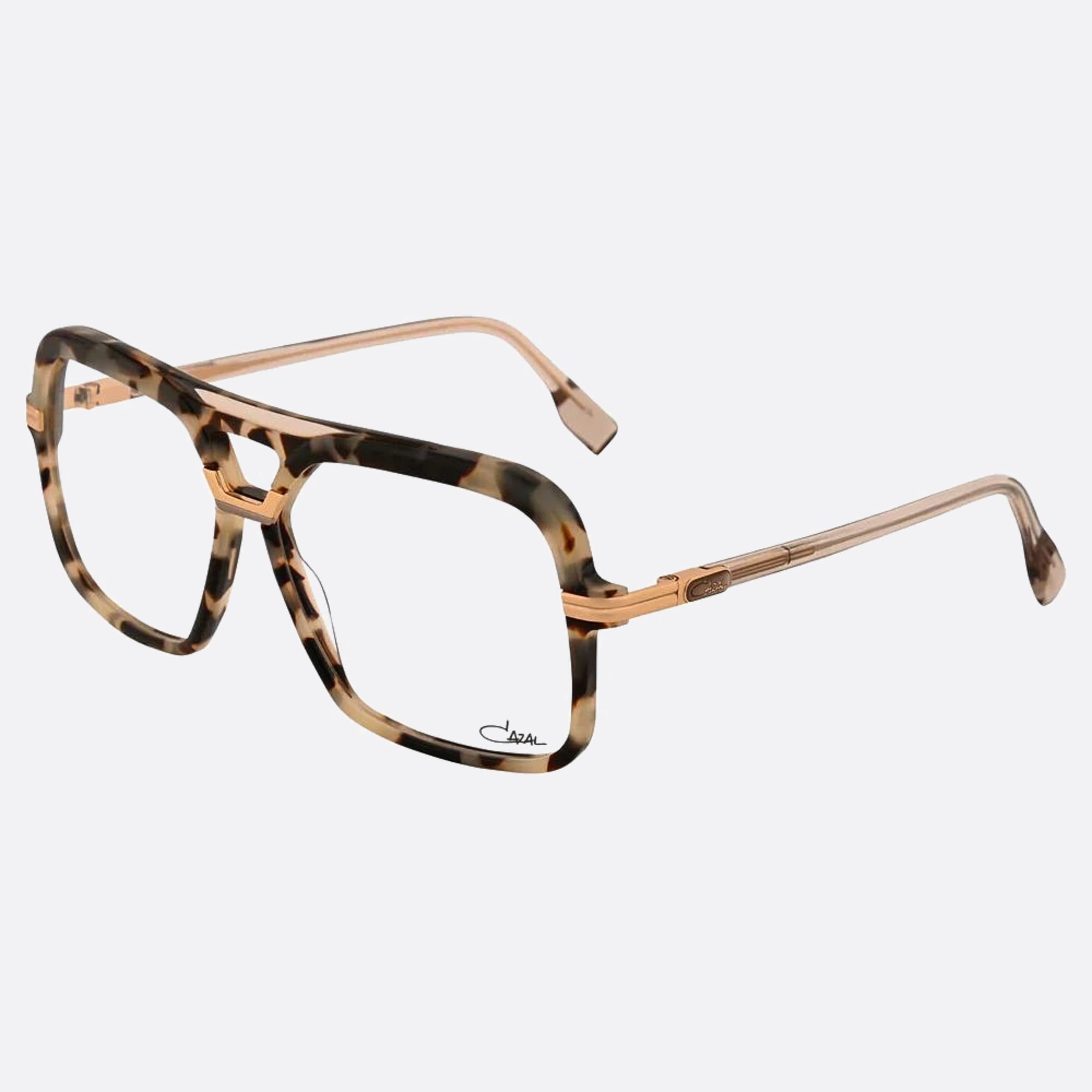 Cazal 56mm Cazal Havana Geometric Unisex Eyeglasses - Side View