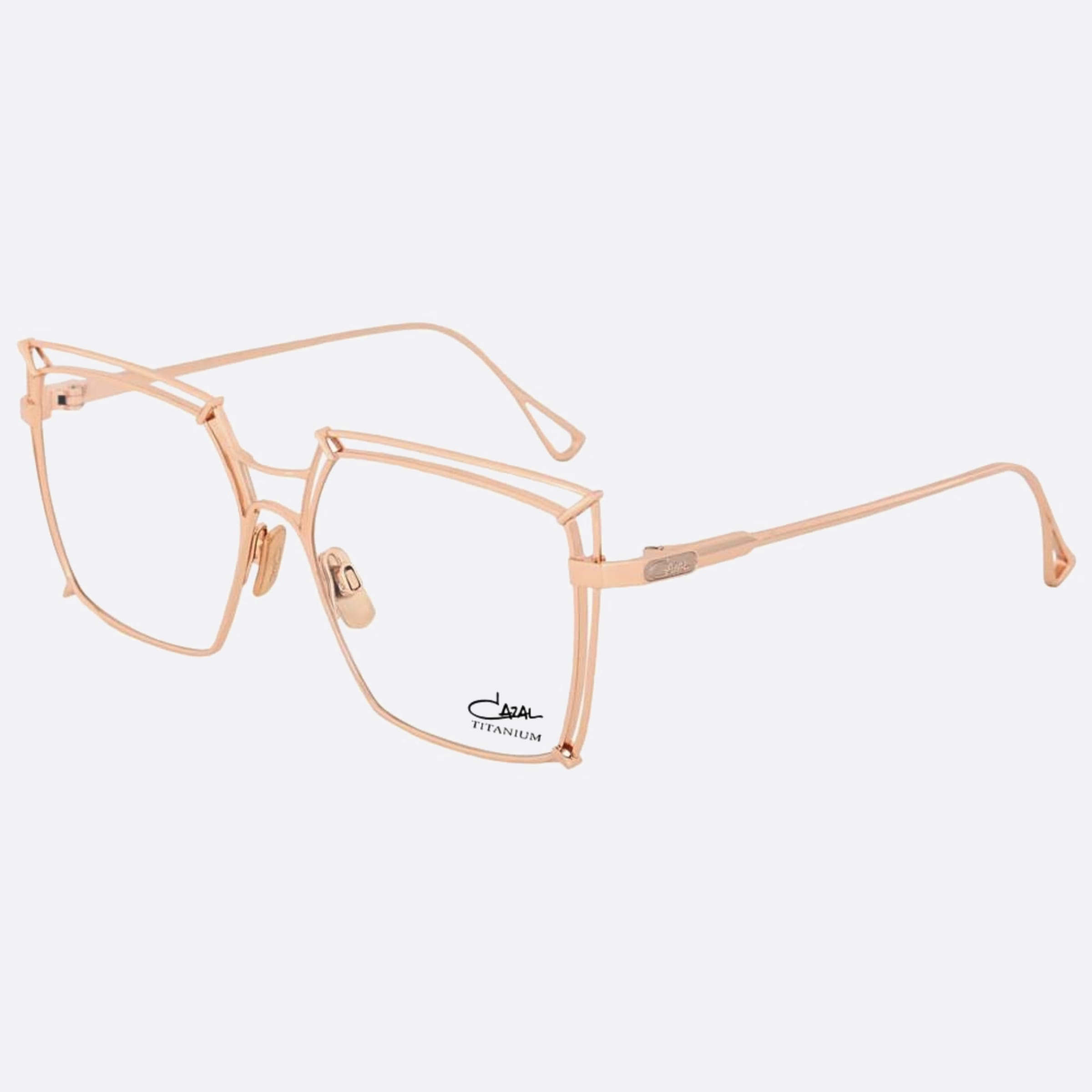 Cazal 54mm Cazal Rgd Rose Gold Squared Unisex Eyeglasses - Side View