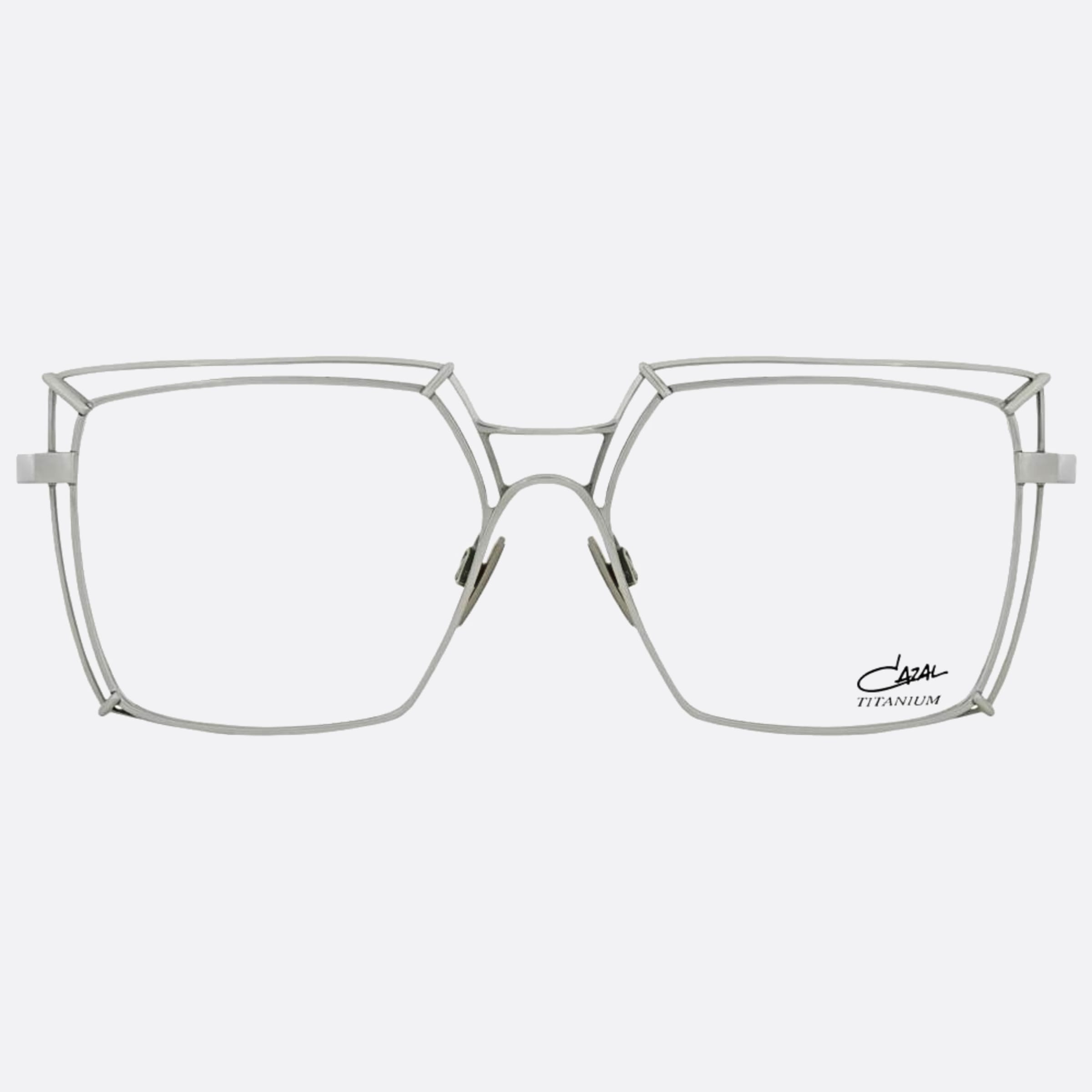 Cazal 54mm Cazal Sil Silver Squared Unisex Eyeglasses - Main View