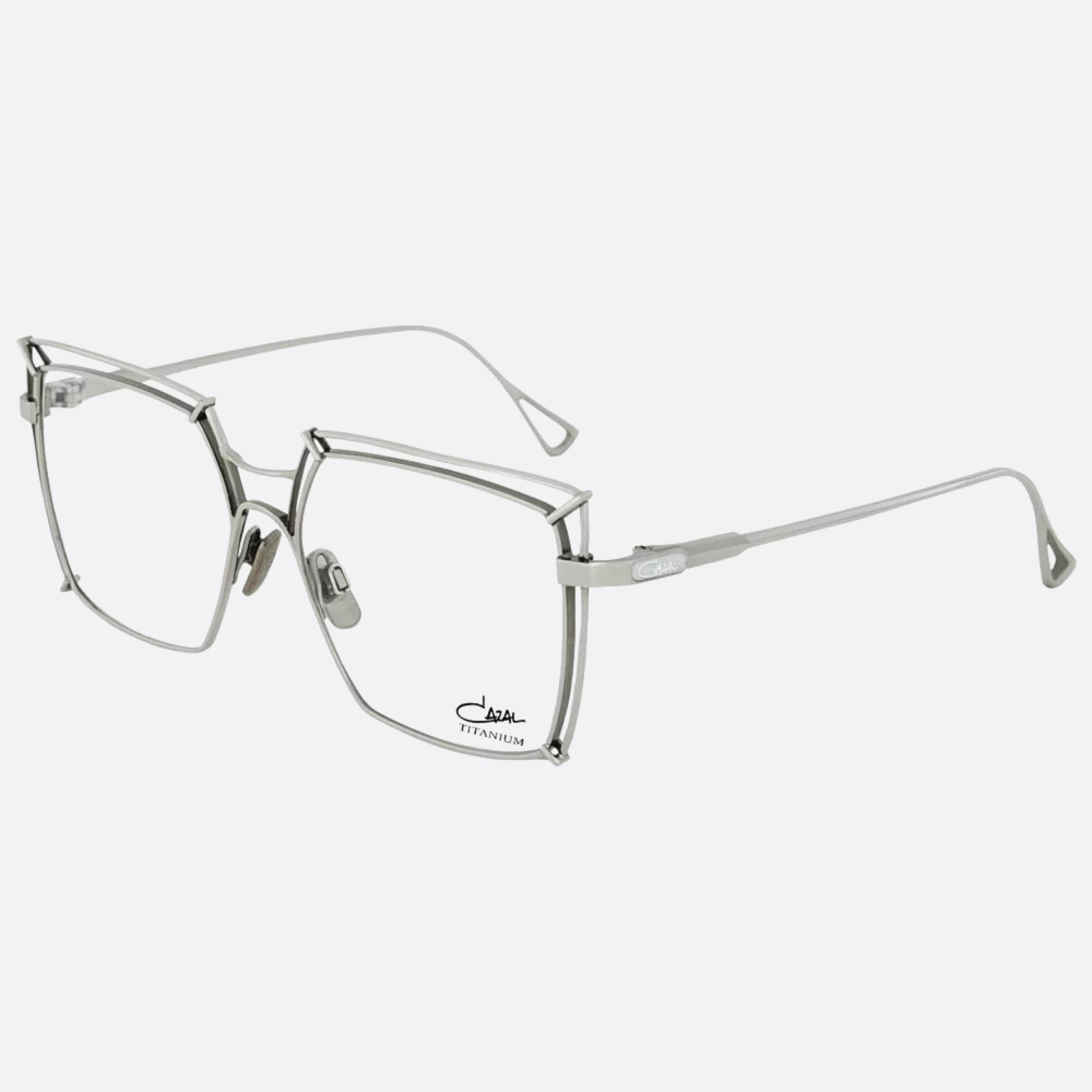 Cazal 54mm Cazal Sil Silver Squared Unisex Eyeglasses - Side View