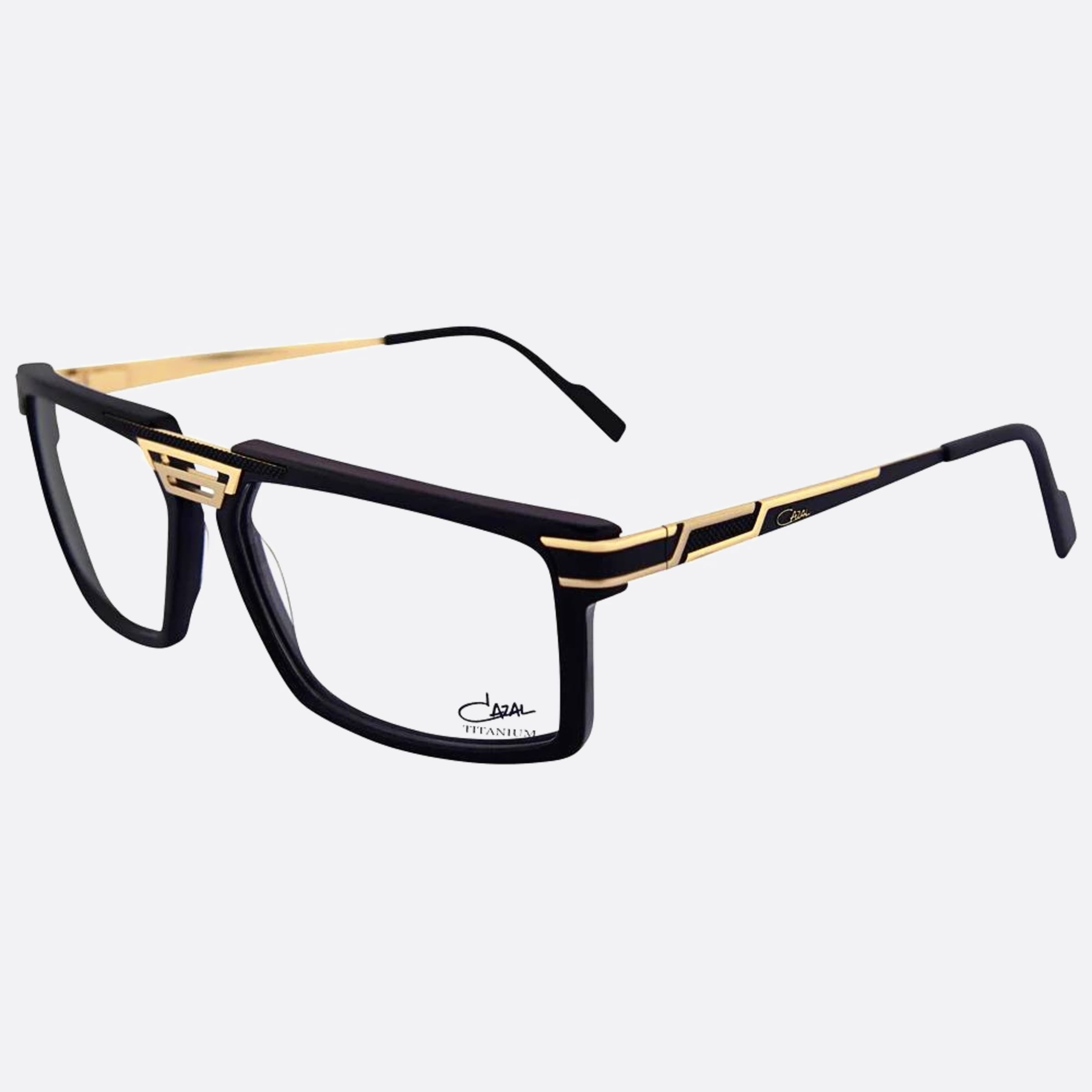 Cazal 58mm Cazal Black Rectangle Unisex Eyeglasses - Side View