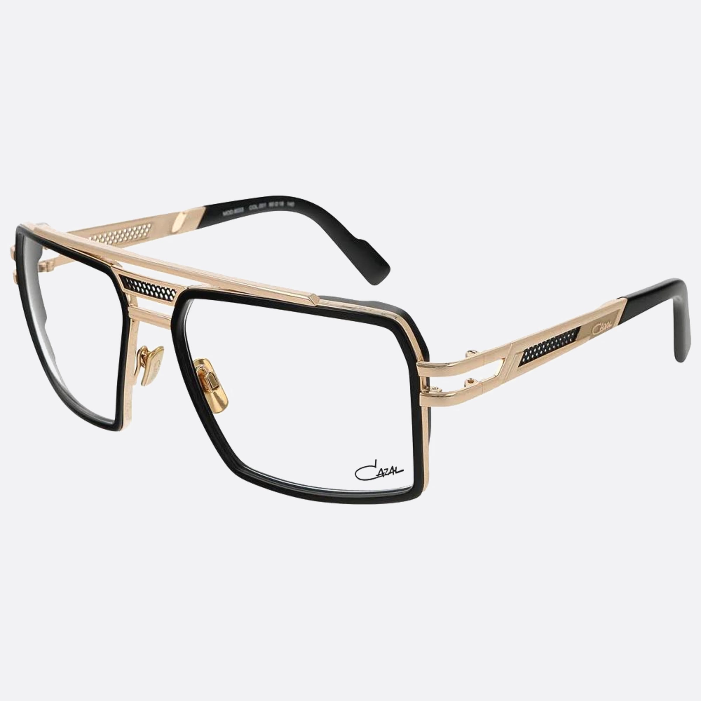 Cazal 60mm Cazal Black Pilot Unisex Eyeglasses - Side View