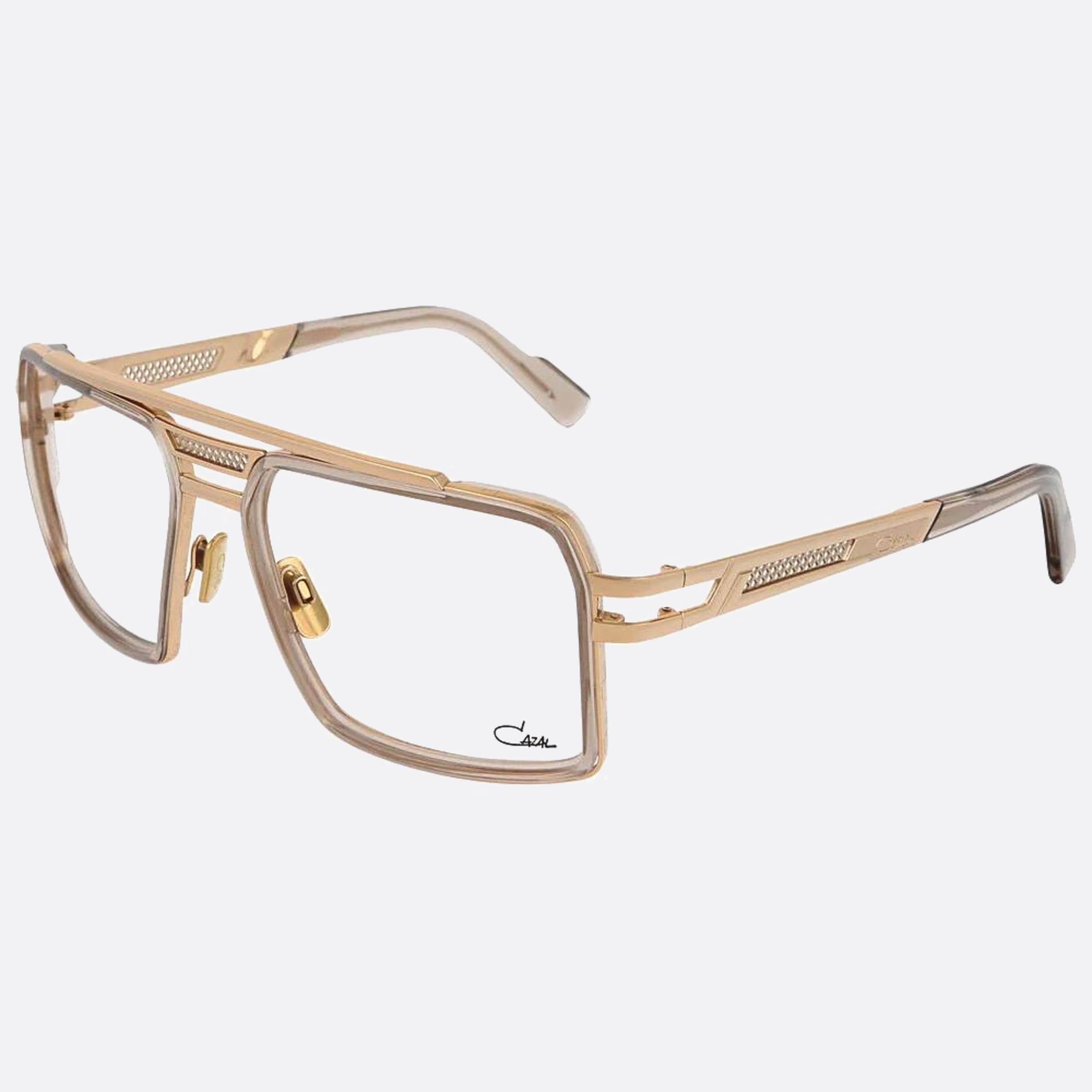 Cazal 60mm Cazal Gold Pilot Unisex Eyeglasses - Side View