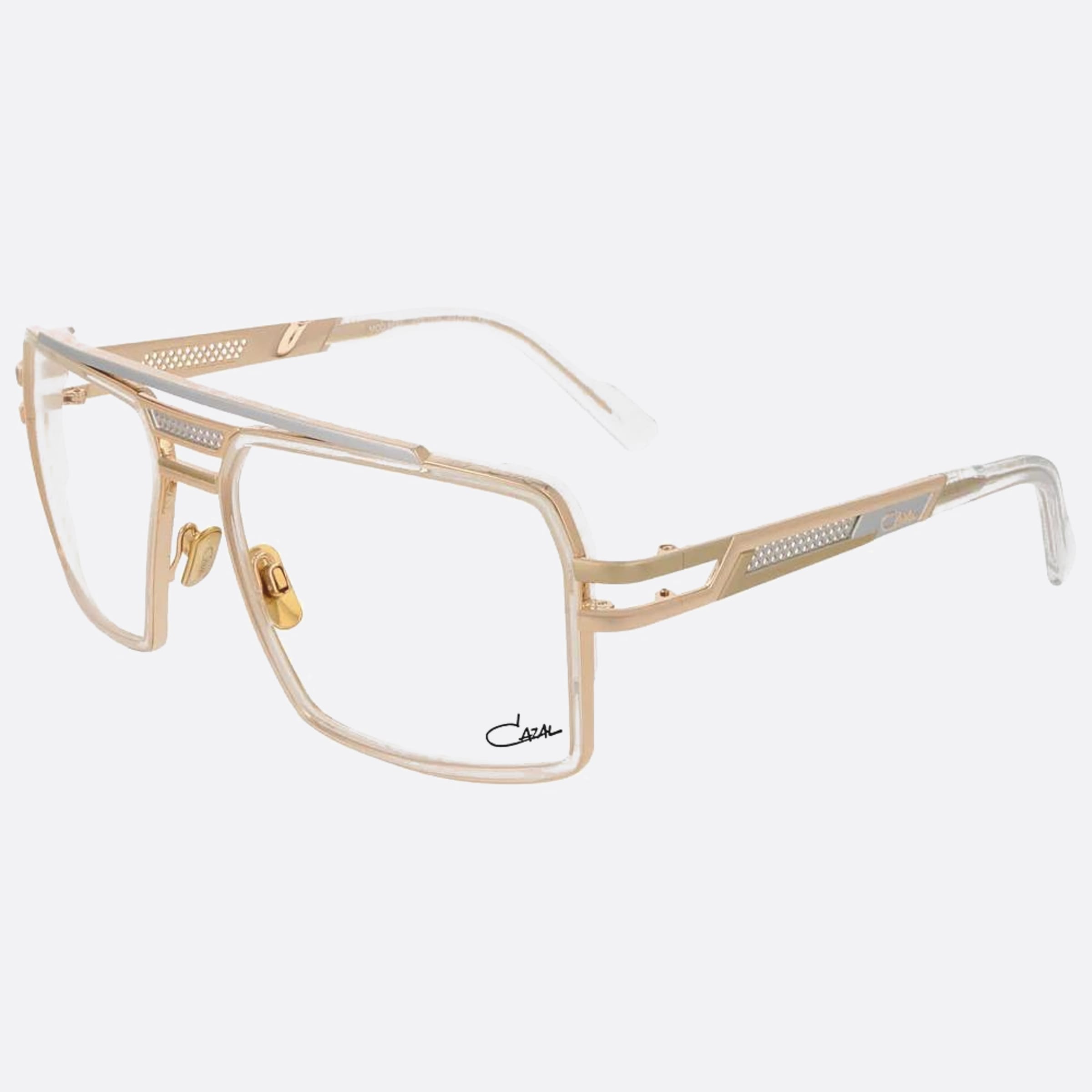 Cazal 60mm Cazal Crg Gold Pilot Unisex Eyeglasses - Side View