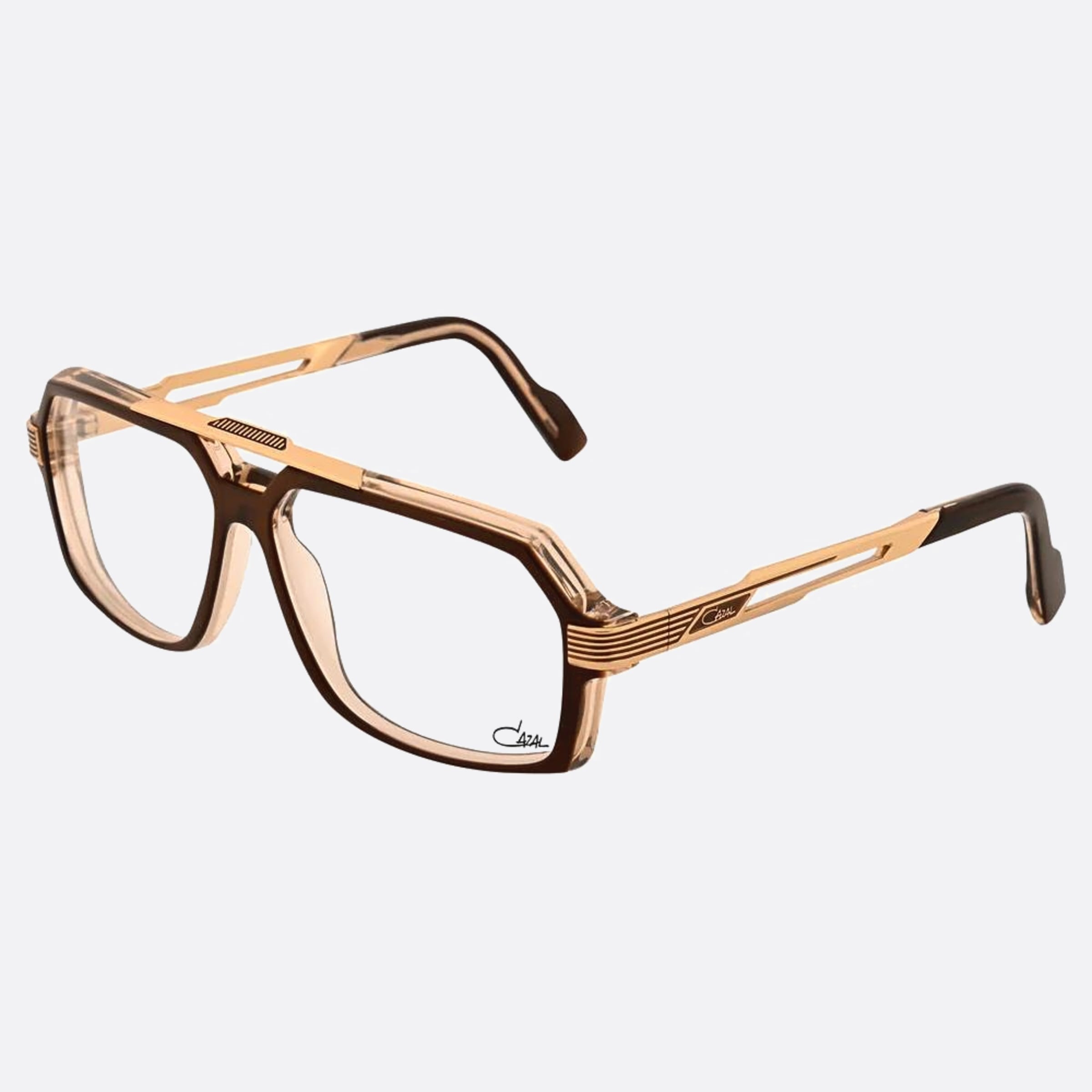 Cazal 60mm Cazal Brg Gold Pilot Unisex Eyeglasses - Side View