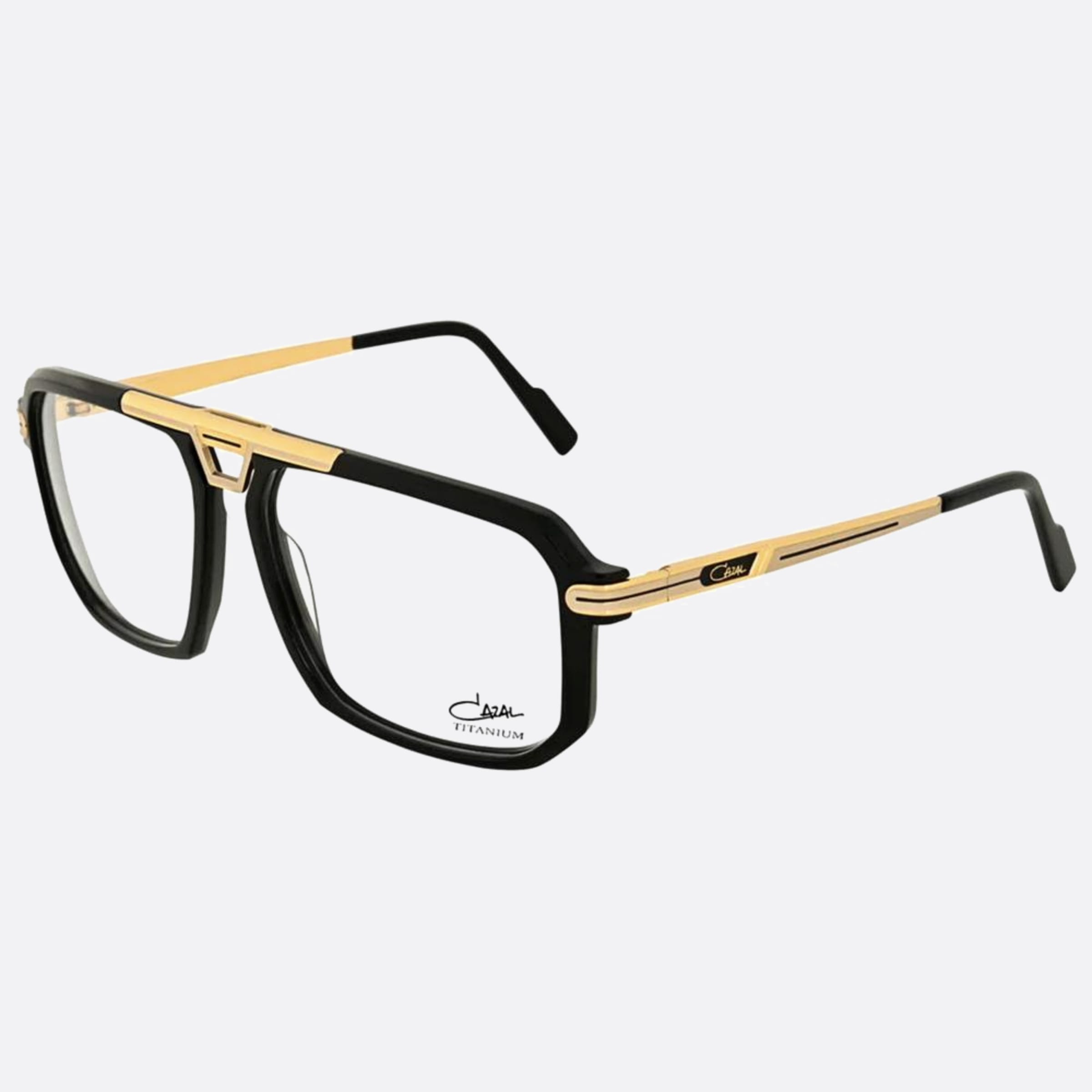 Cazal 59mm Cazal Black Geometric Unisex Eyeglasses - Side View