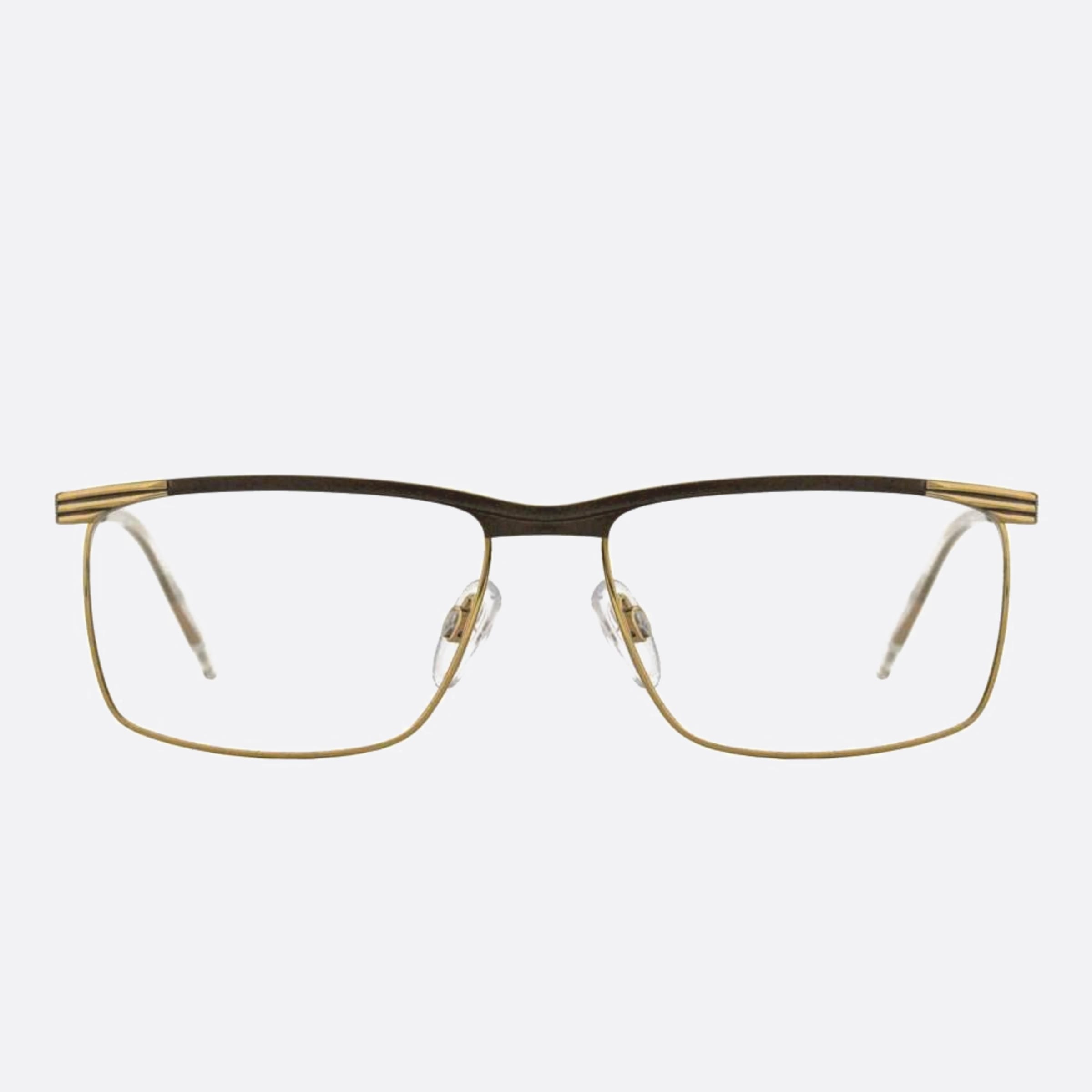 Cazal 56mm Cazal Gold Geometric Unisex Eyeglasses - Main View