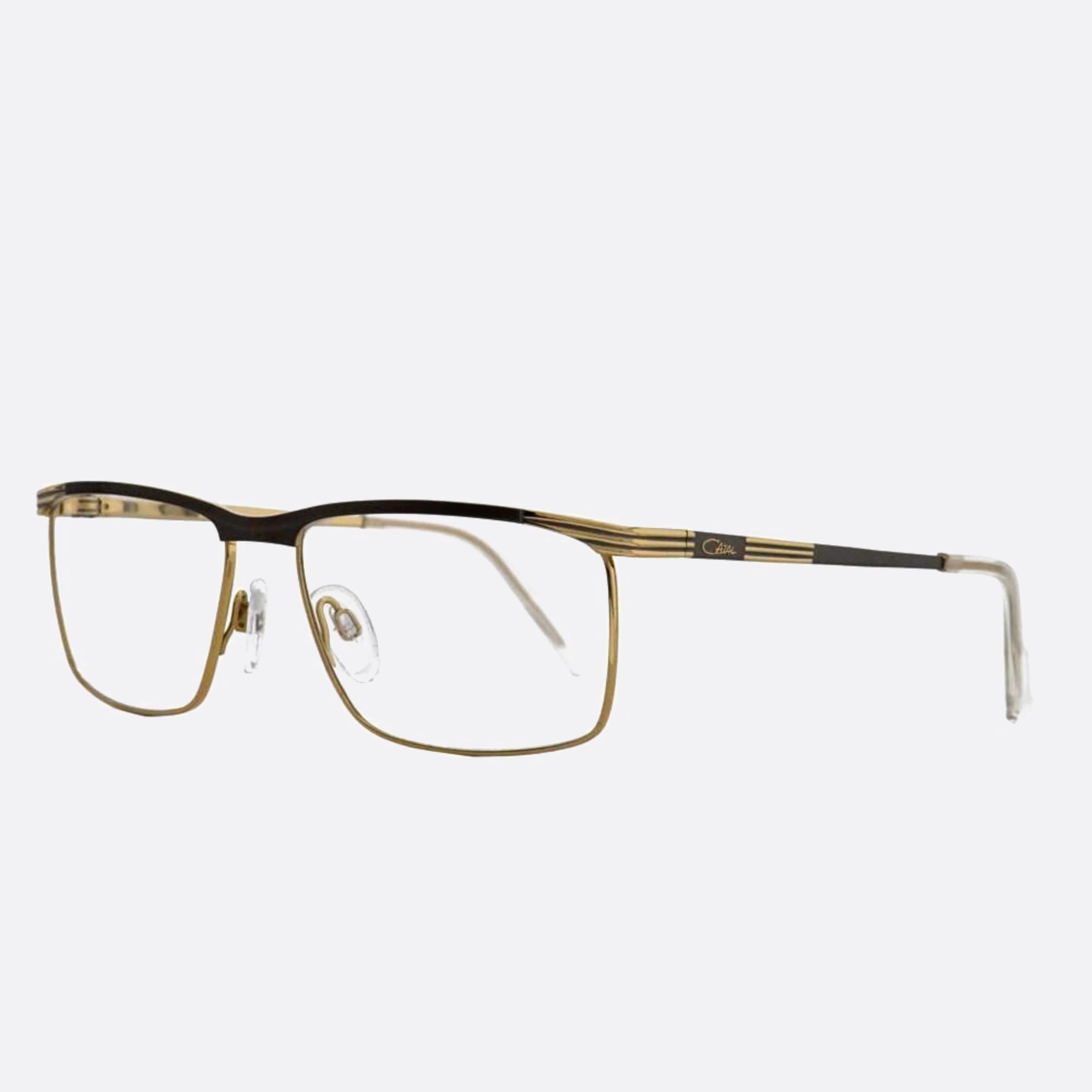 Cazal 56mm Cazal Gold Geometric Unisex Eyeglasses - Side View