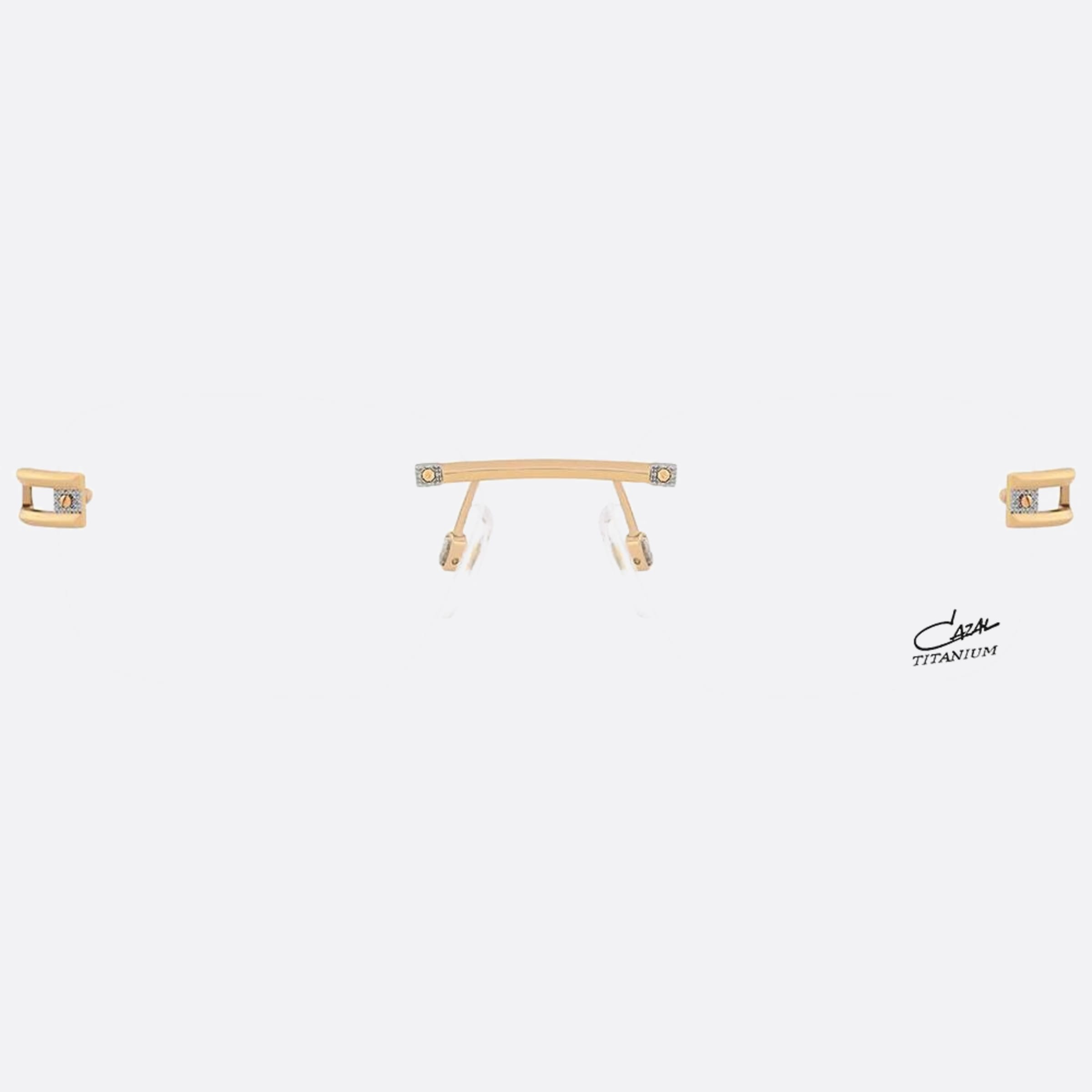 Cazal 58mm Cazal Gold Rectangle Unisex Eyeglasses - Main View