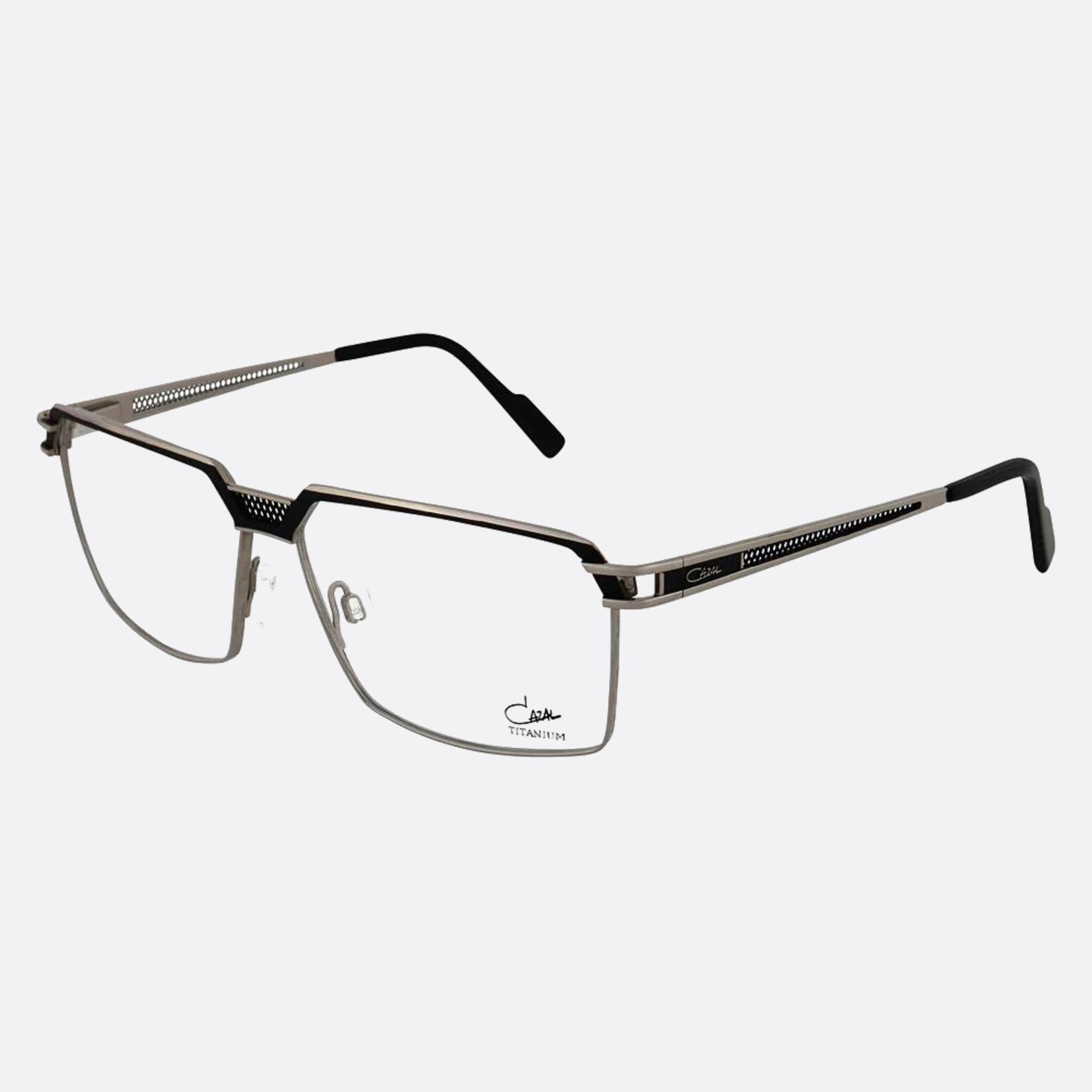 Cazal 61mm Cazal Silver Rectangle Unisex Eyeglasses - Side View