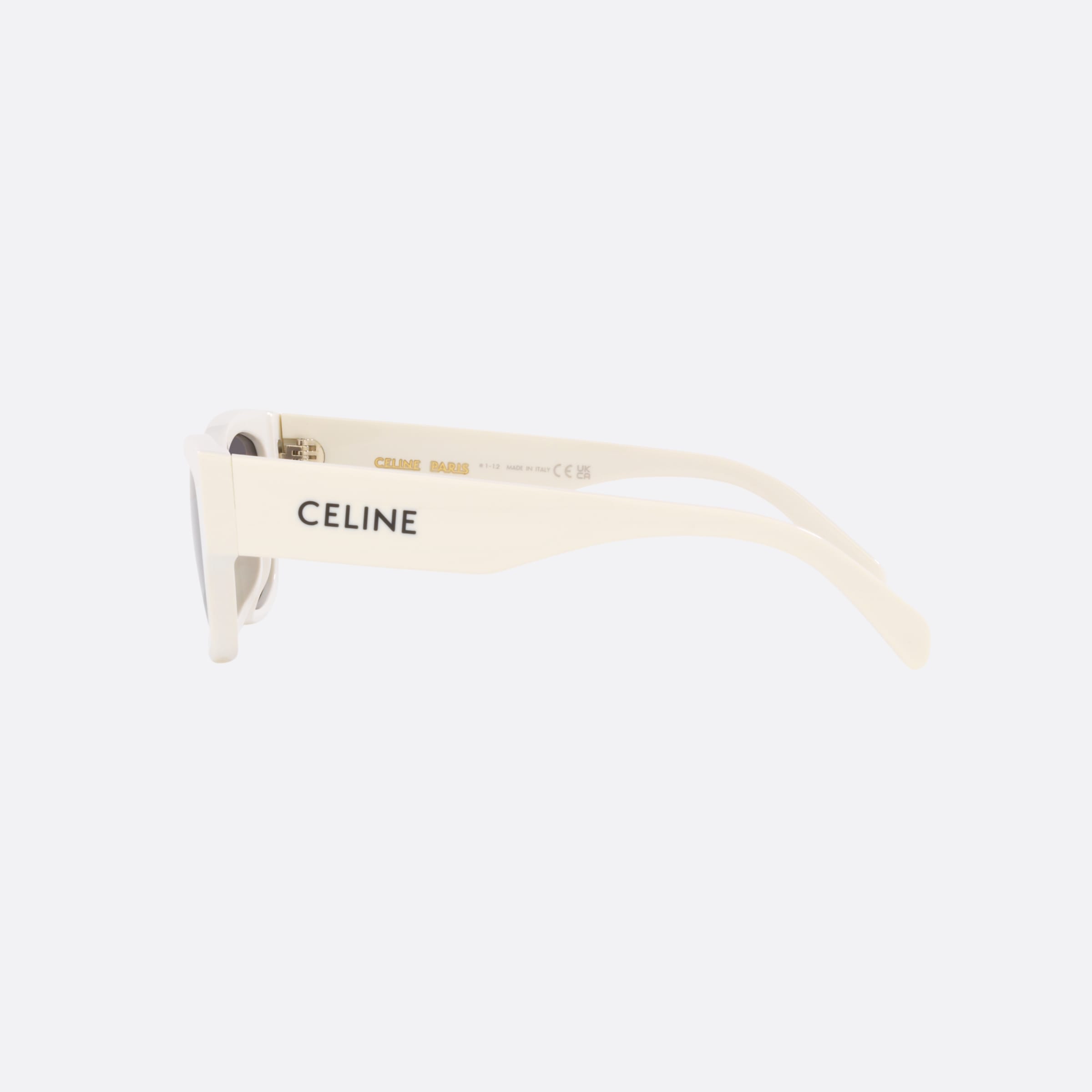 Celine 39mm Cl40197u White Cat Eye Unisex Sunglasses - Detail View