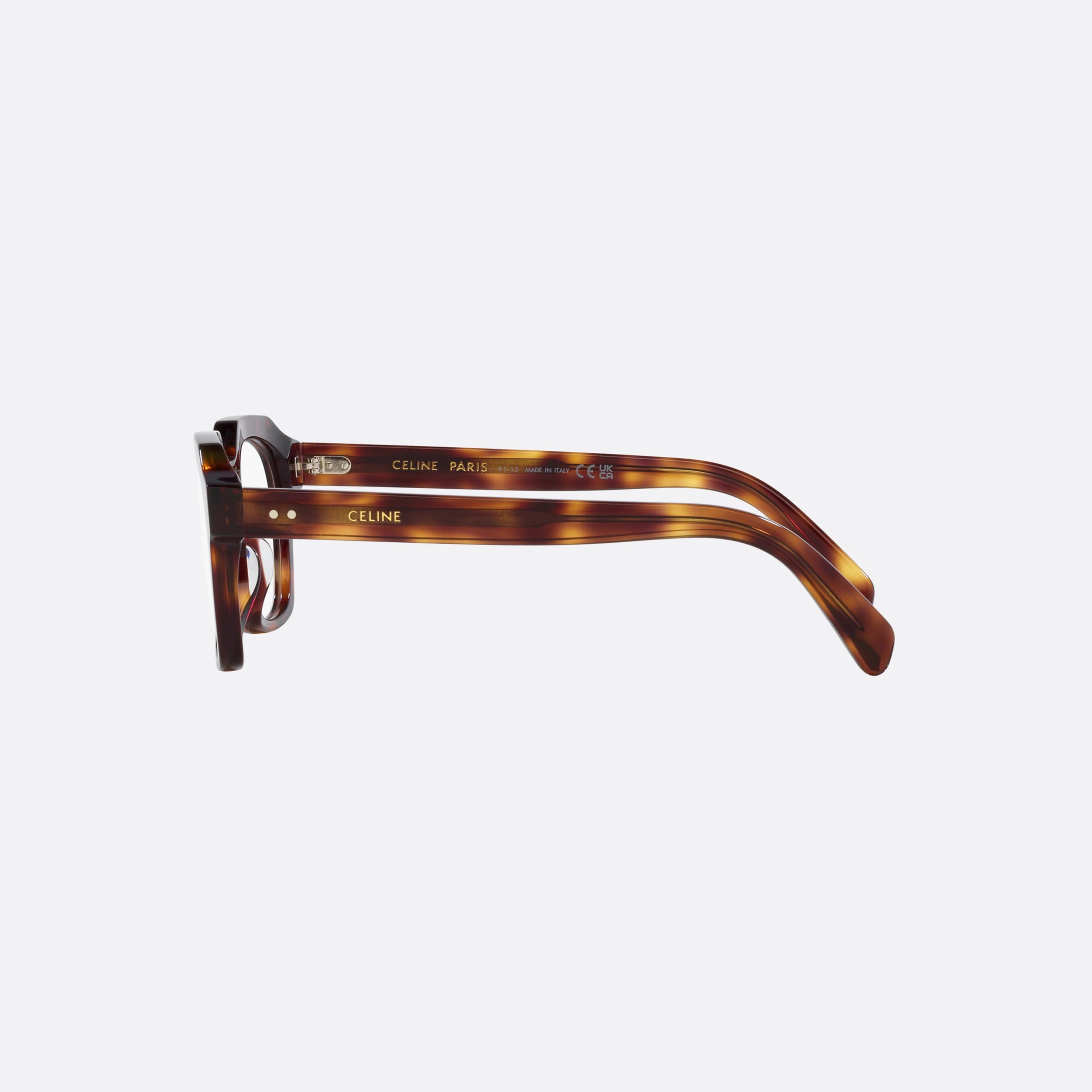 Celine 49mm Cl50128i Tortoise Irregular Men Eyeglasses - Detail View