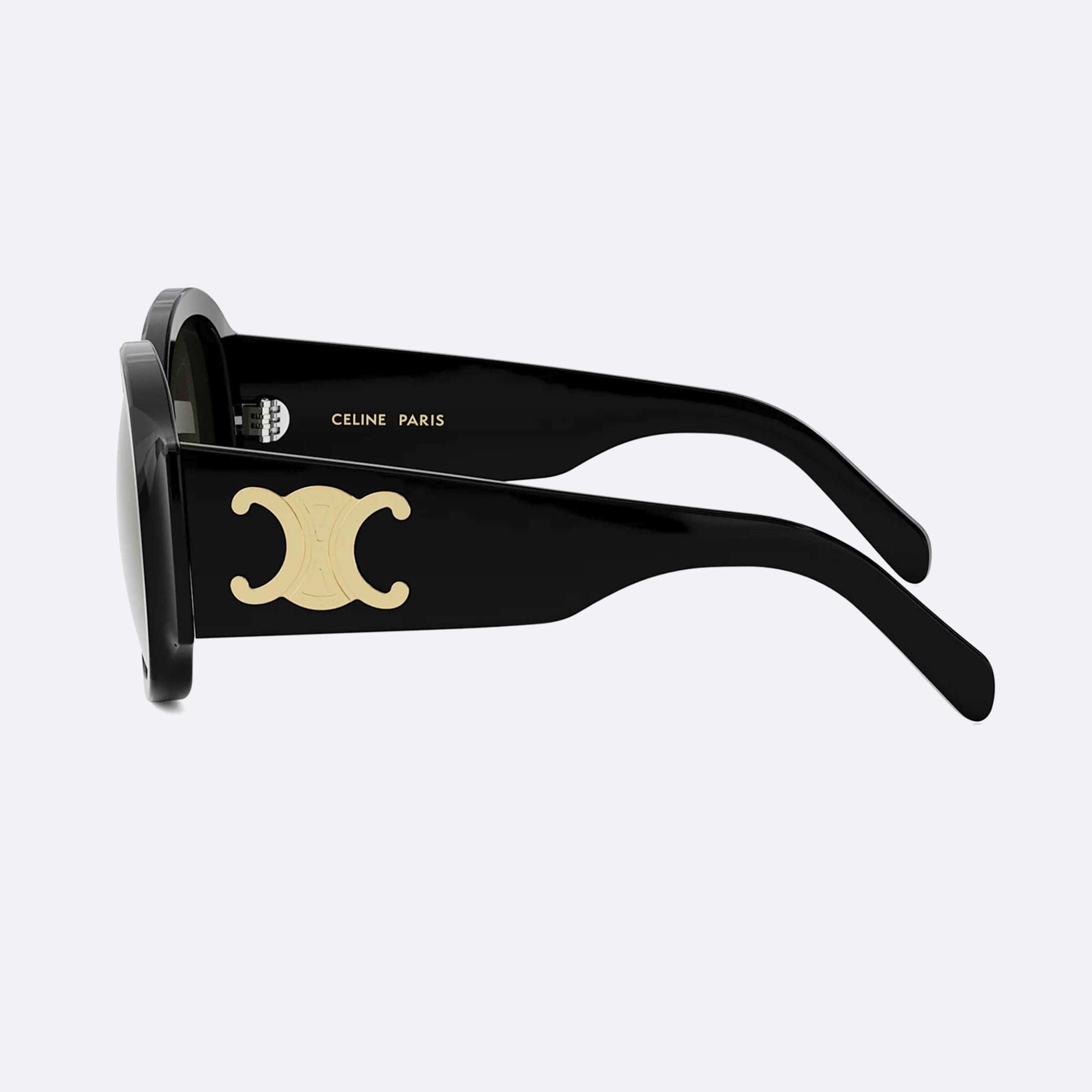 Celine 54mm Maxi Triomphe Cl40305u 01a Black Round Women Sunglasses - Detail View