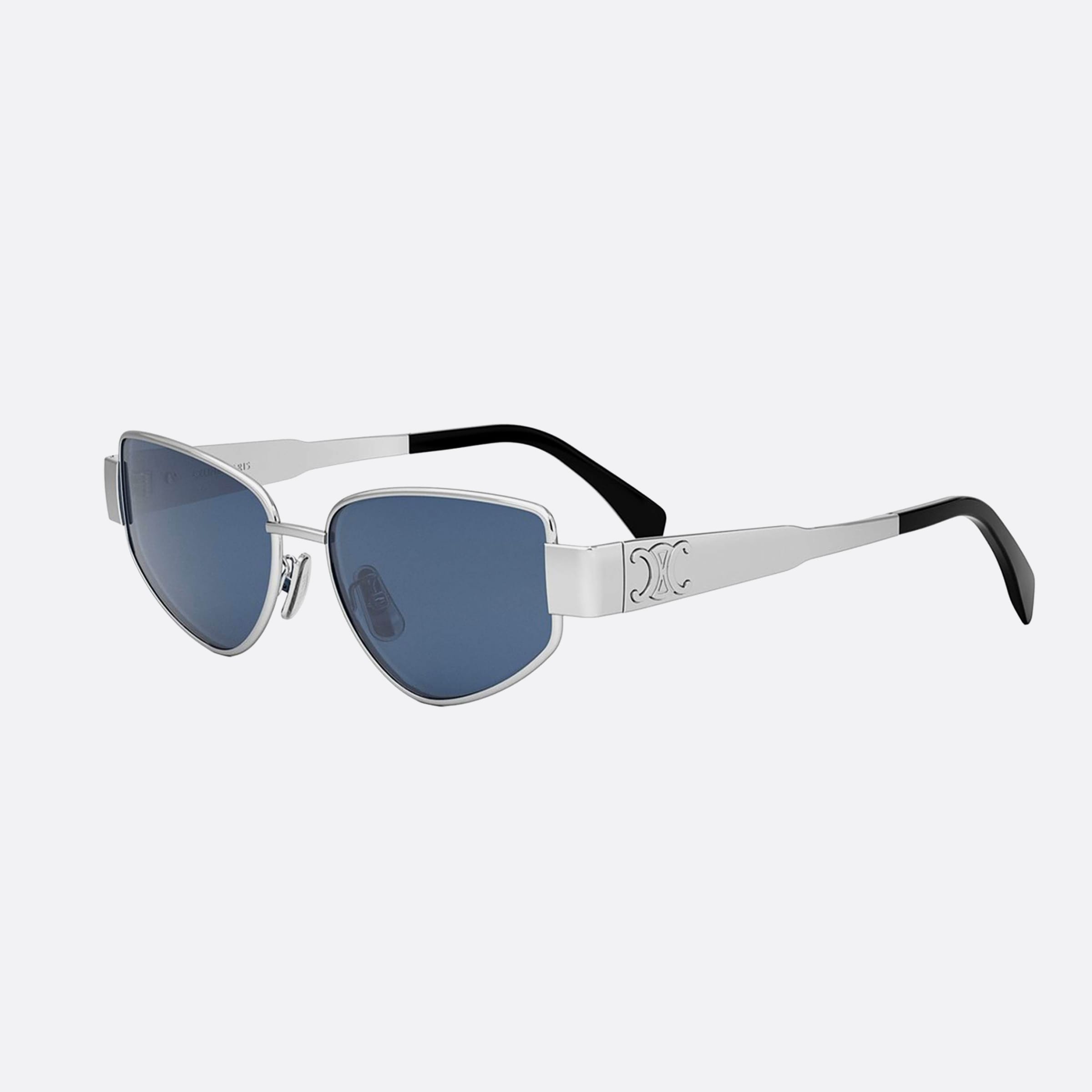 Celine 55mm Metal Triomphe Cl40293u 16v Silver Cat Eye Women Sunglasses - Main View