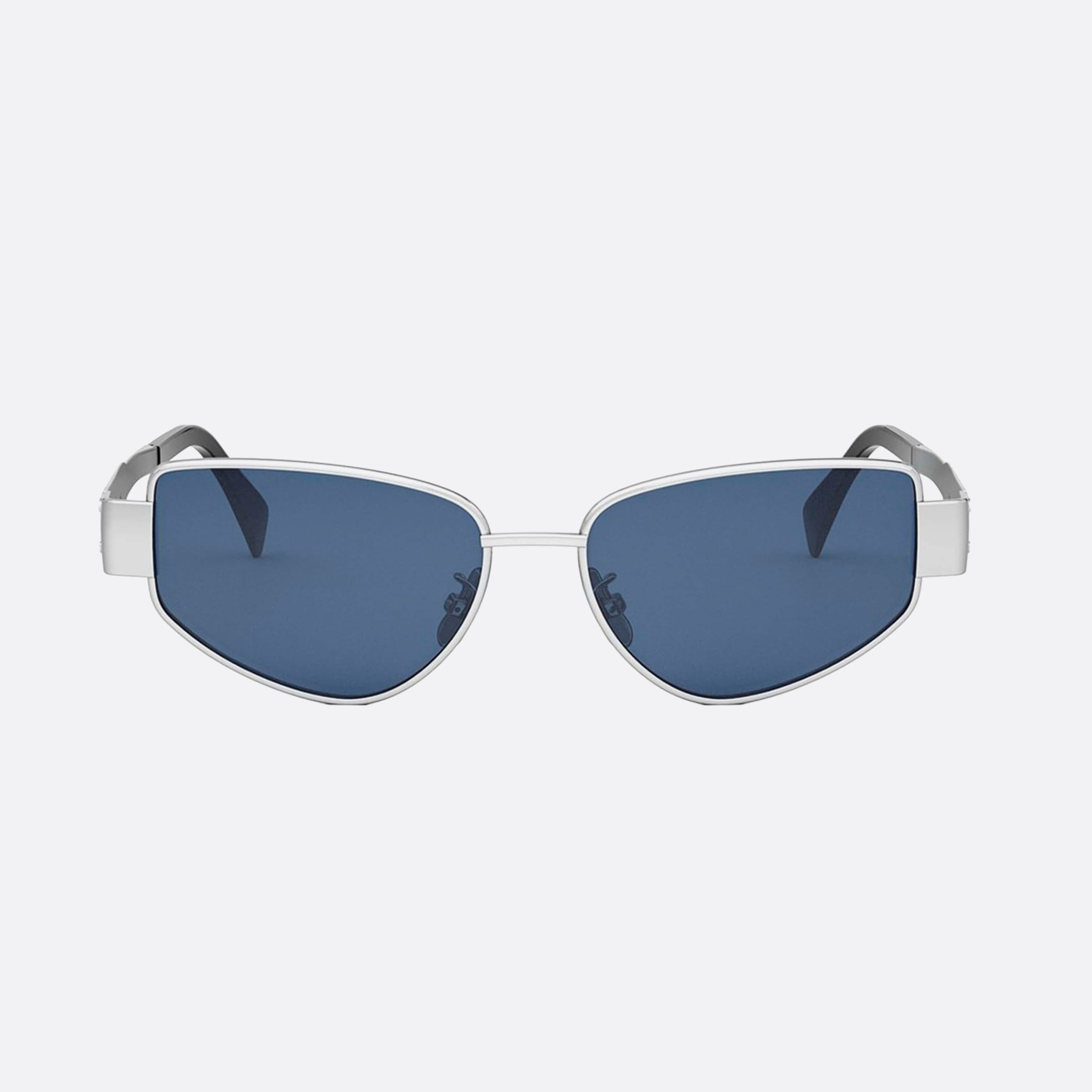Celine 55mm Metal Triomphe Cl40293u 16v Silver Cat Eye Women Sunglasses - Side View