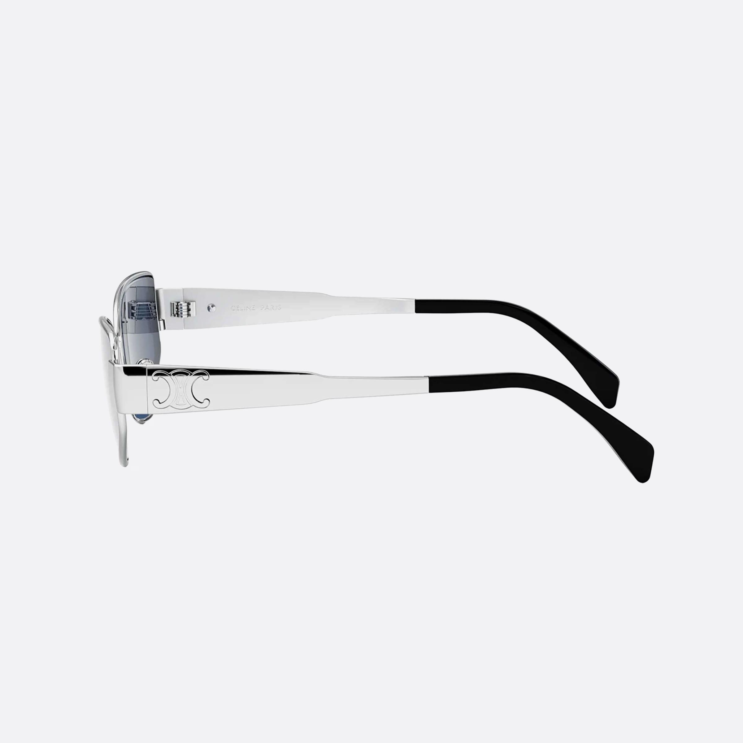 Celine 55mm Metal Triomphe Cl40293u 16v Silver Cat Eye Women Sunglasses - Detail View