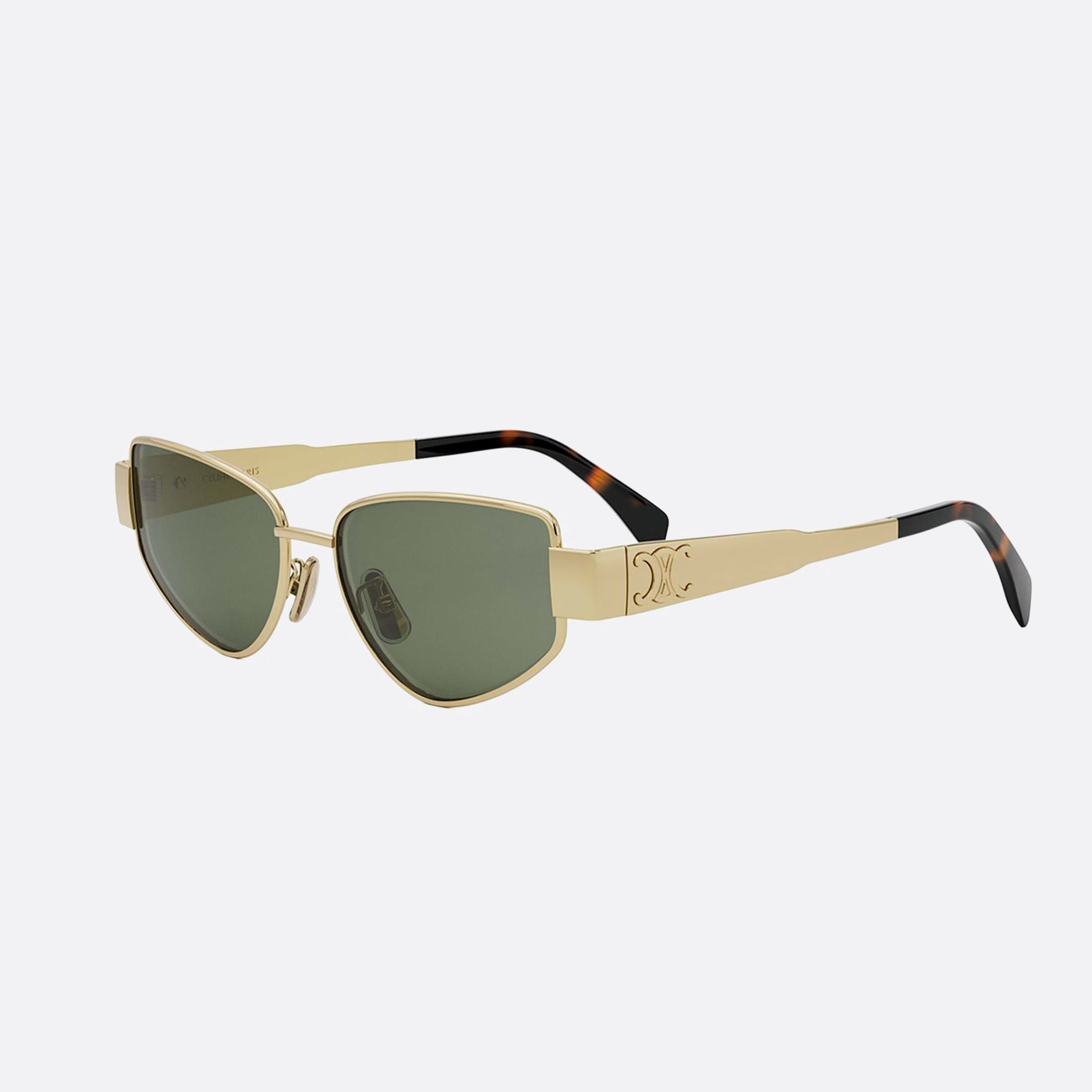 Celine 55mm Metal Triomphe Cl40293u 30n Gold Visor Women Sunglasses - Main View