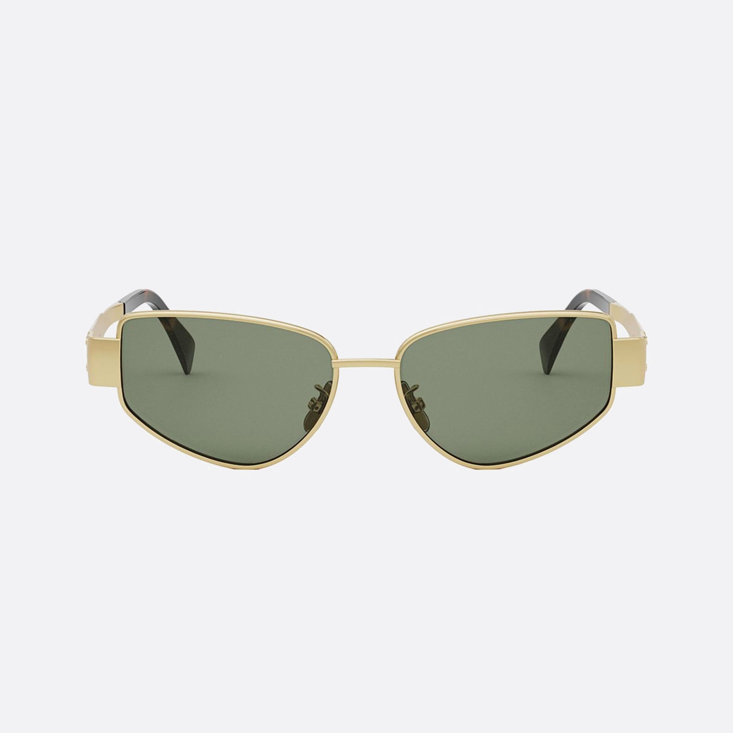 Celine 55mm Metal Triomphe Cl40293u 30n Gold Visor Women Sunglasses - Side View